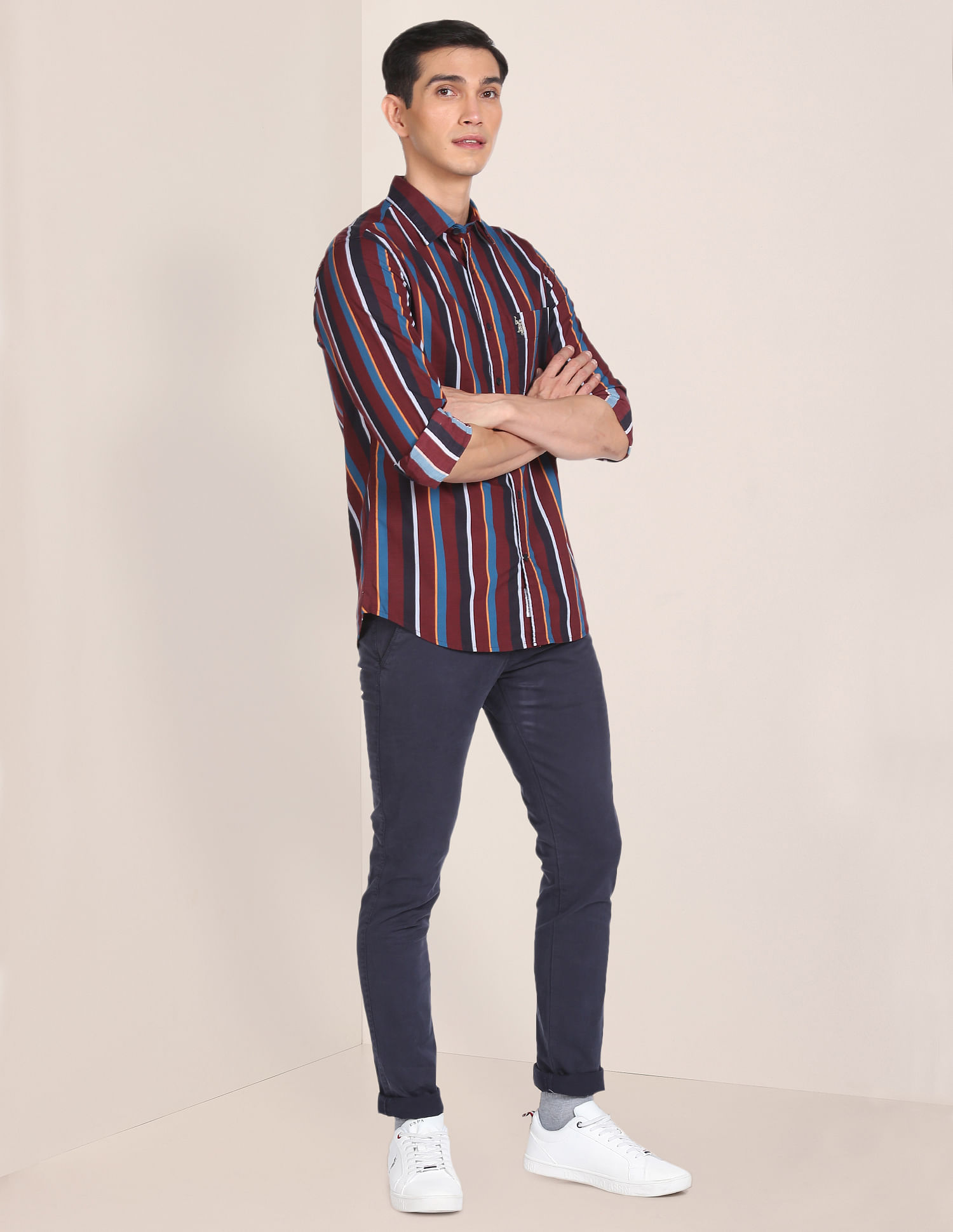 U.S. Polo Assn. Pure Cotton Striped Casual Shirt