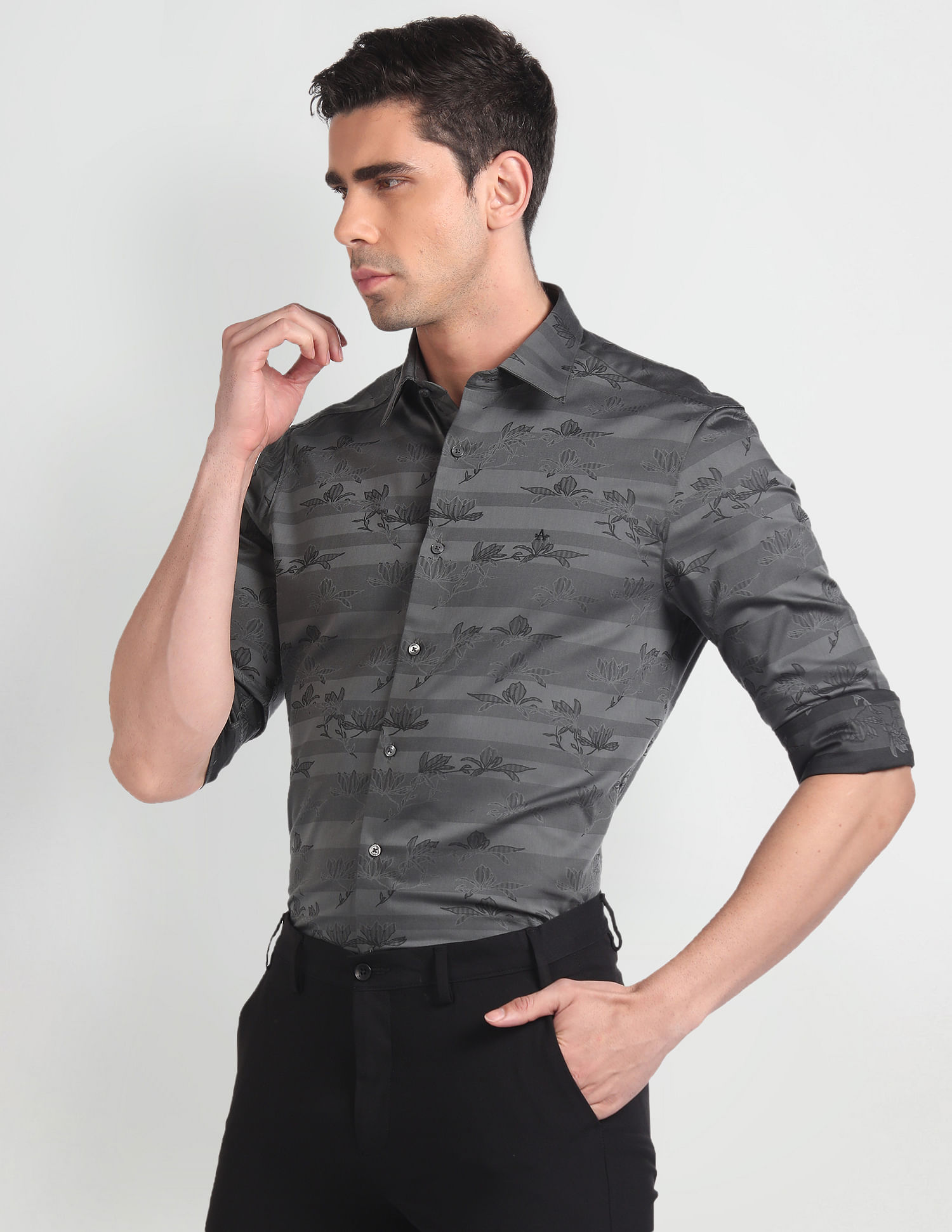Arrow Floral Print Twill Shirt
