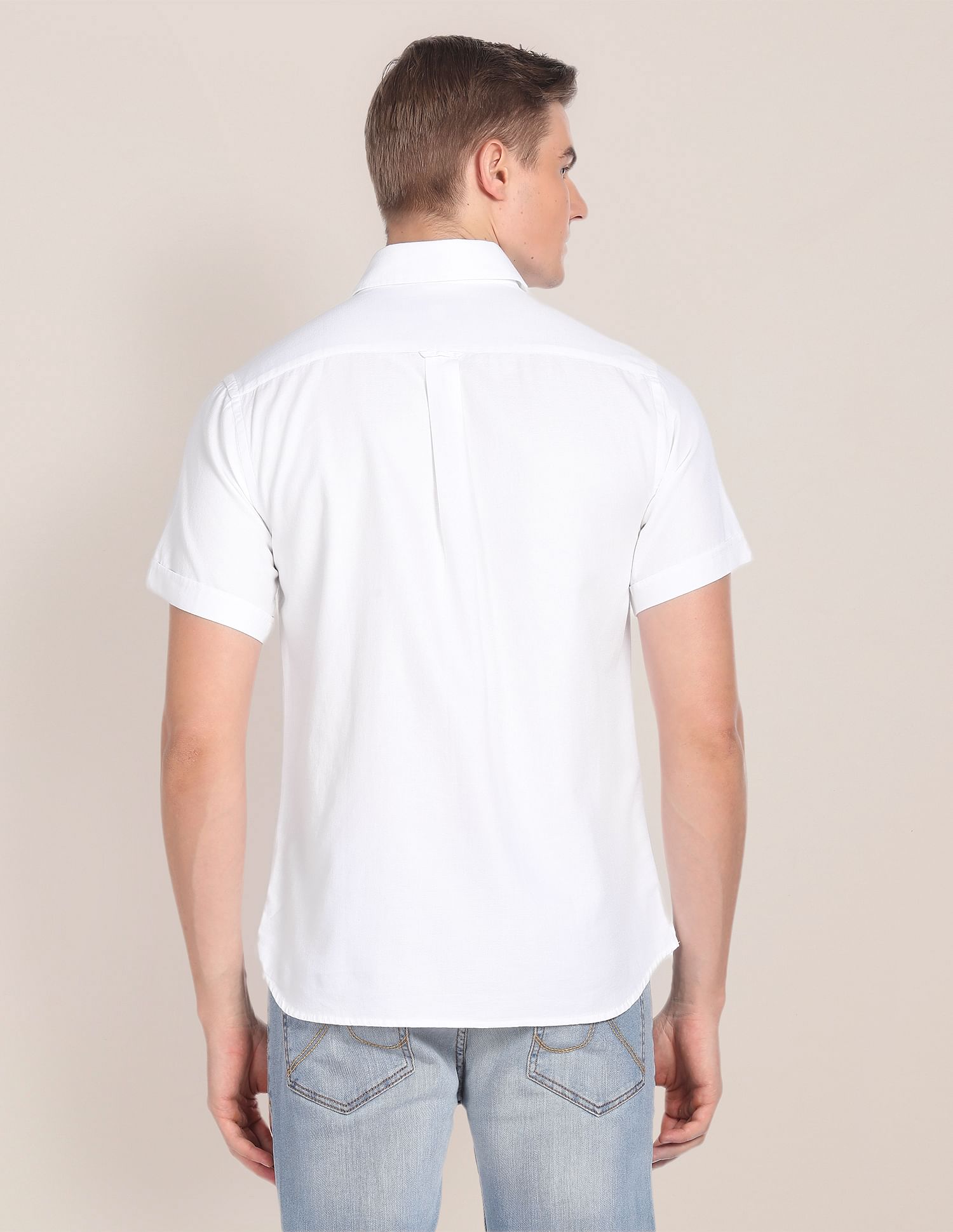 white short sleeve polo