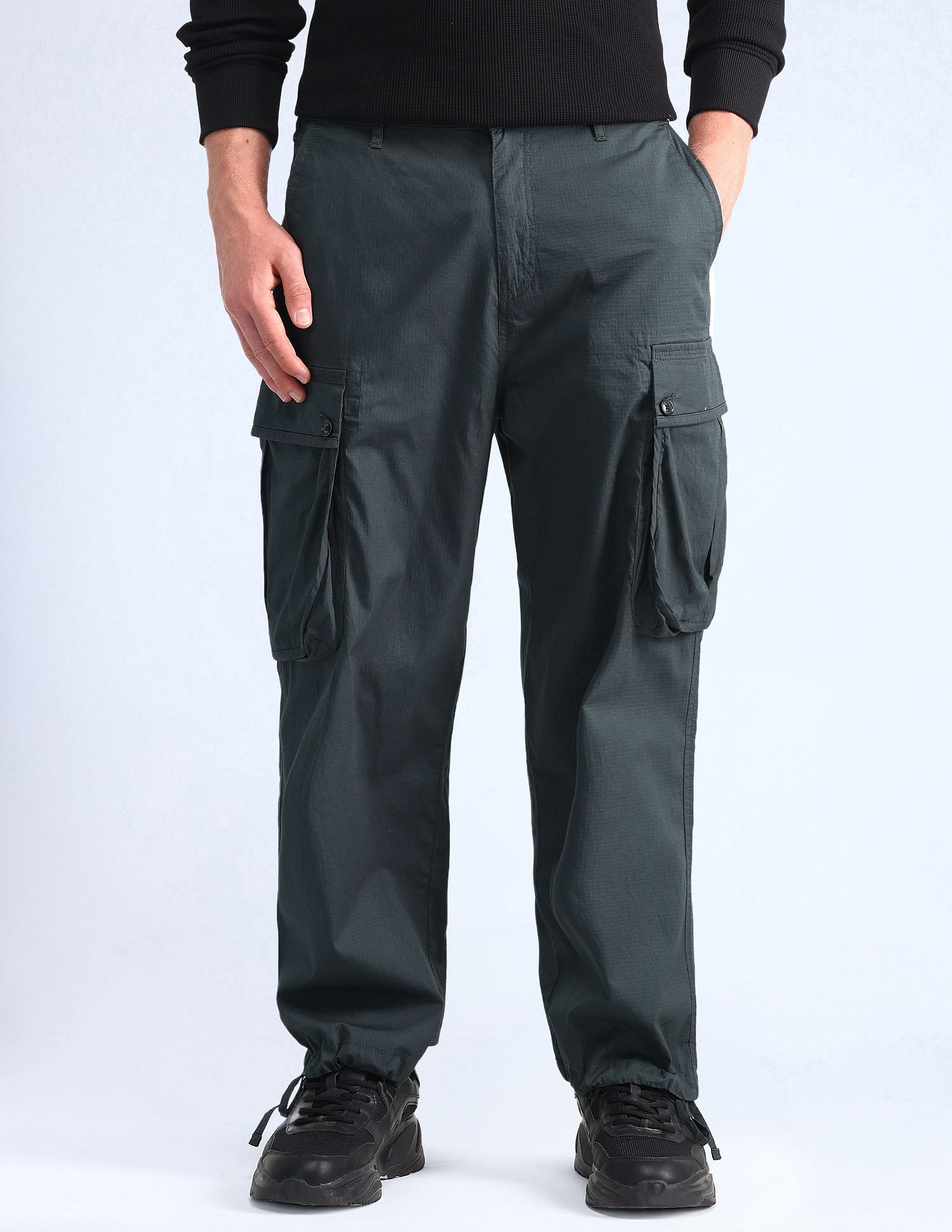 Flying Machine Mid Rise Relaxed Fit Trousers
