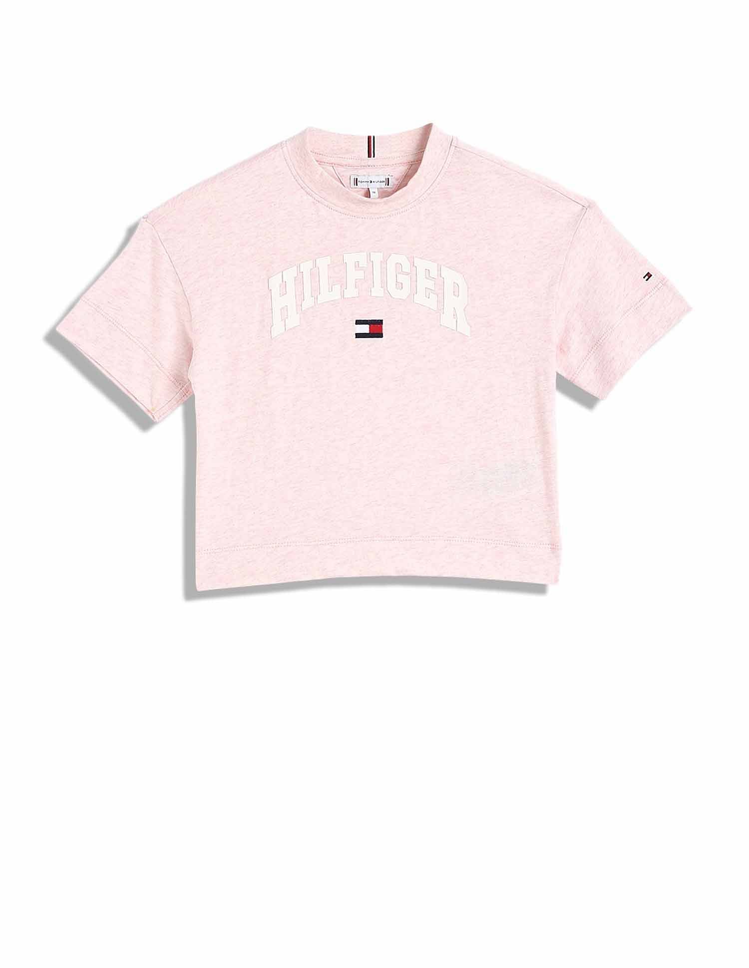 Tommy Hilfiger Kids Girls Logo Relaxed-Fit Cotton T-Shirt