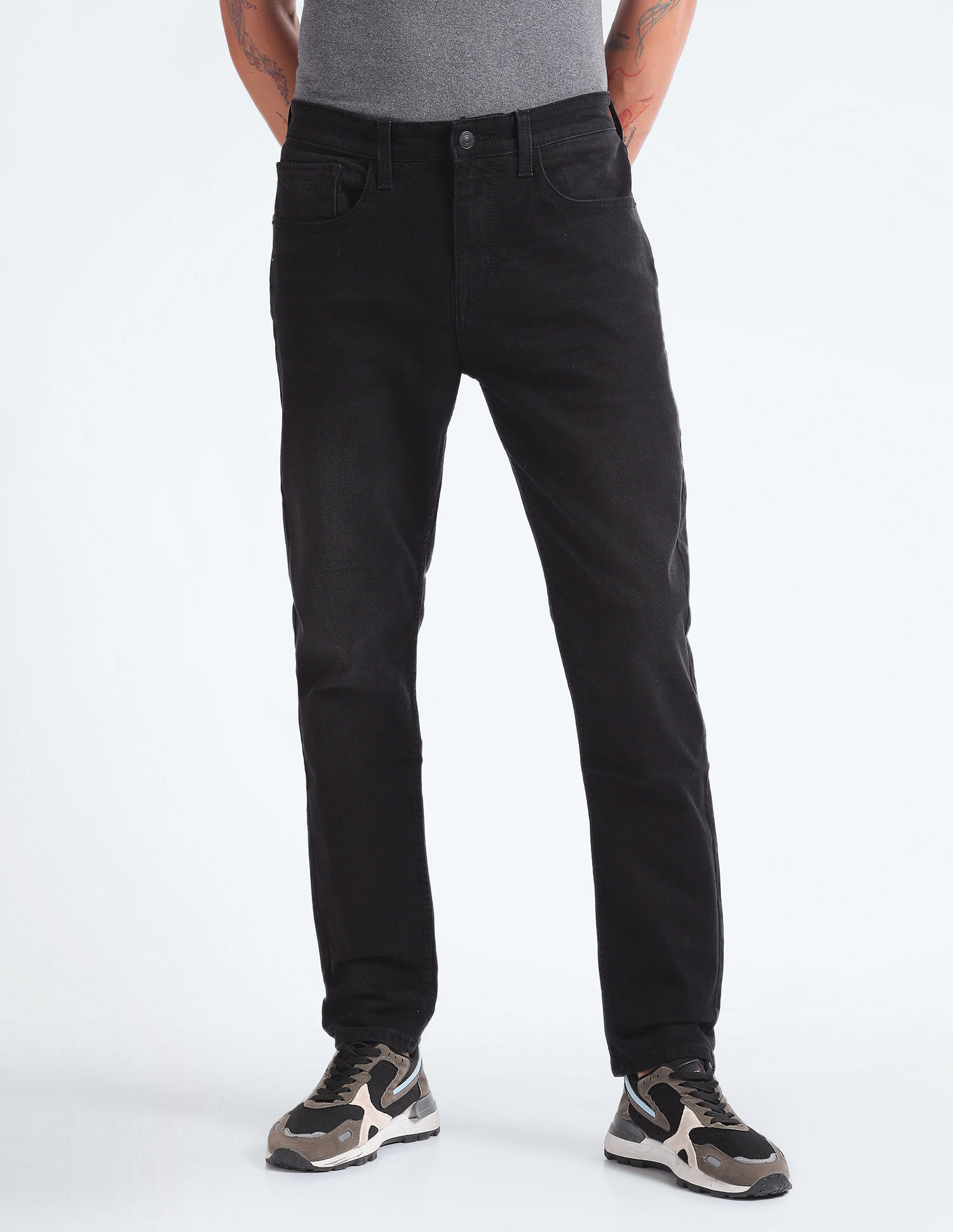 Flying Machine Slash Slim Tapered Rinsed Jeans