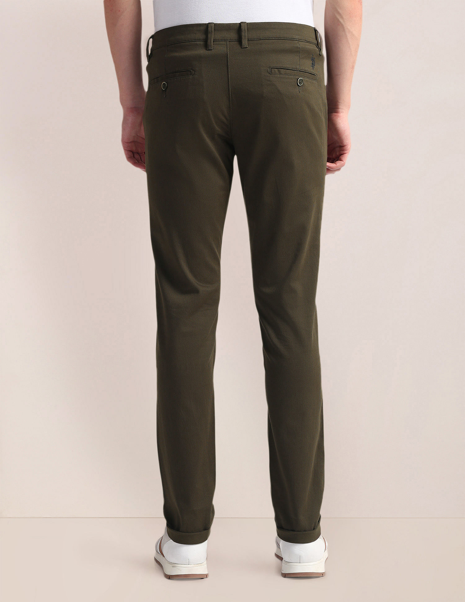 U.S. Polo Assn. Geometric Print Slim Twill Trousers