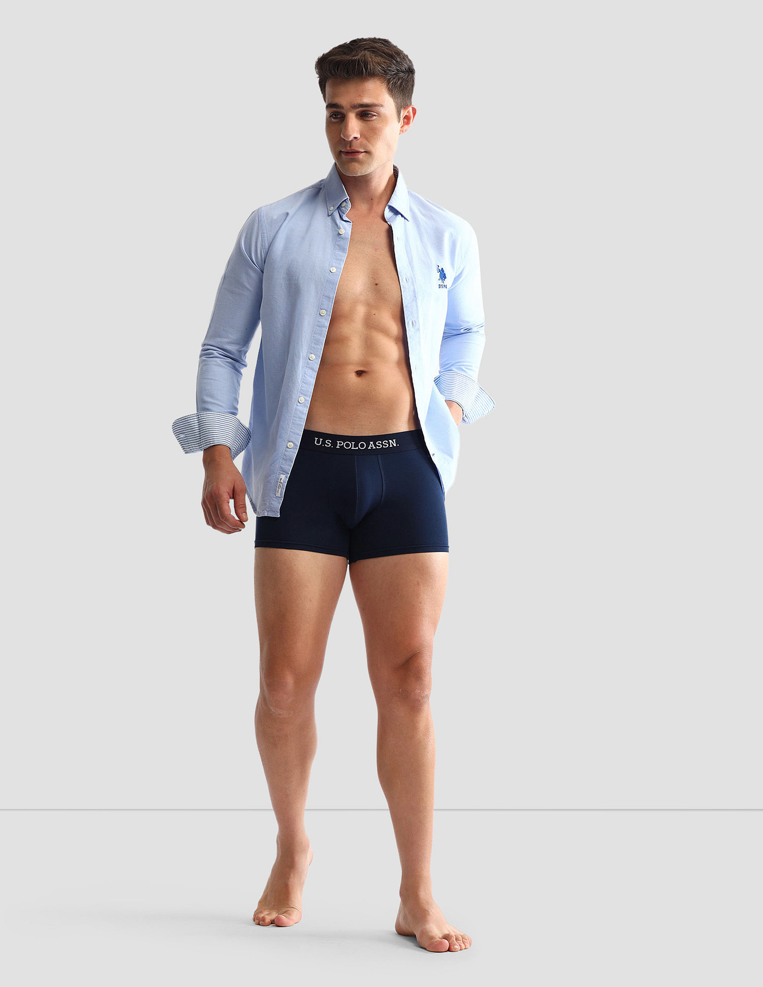 USPA Innerwear Anti Microbial Printed OET14 Trunks - Pack Of 3