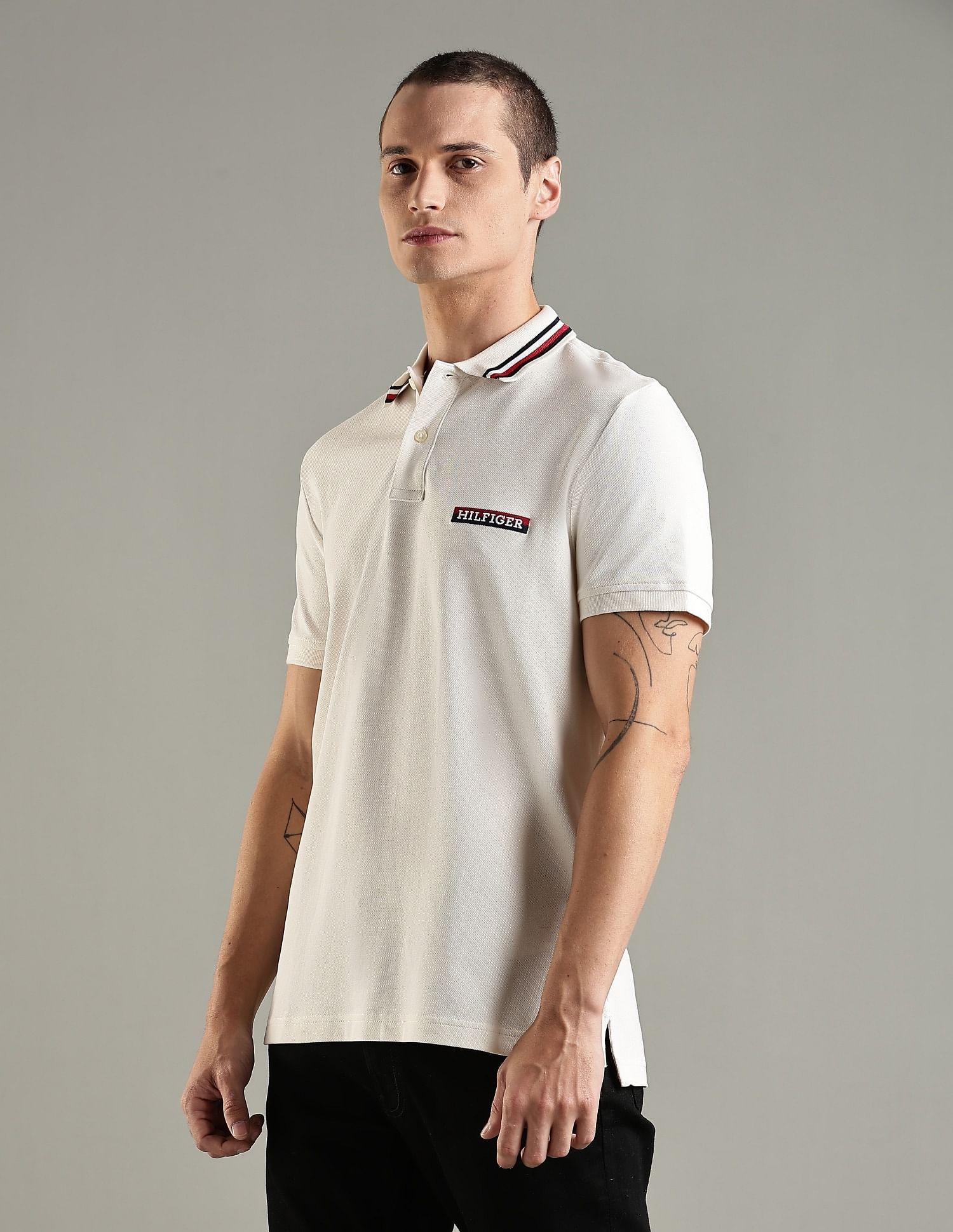 Tommy Hilfiger Embroidered Logo Regular Fit Cotton Polo T-Shirt