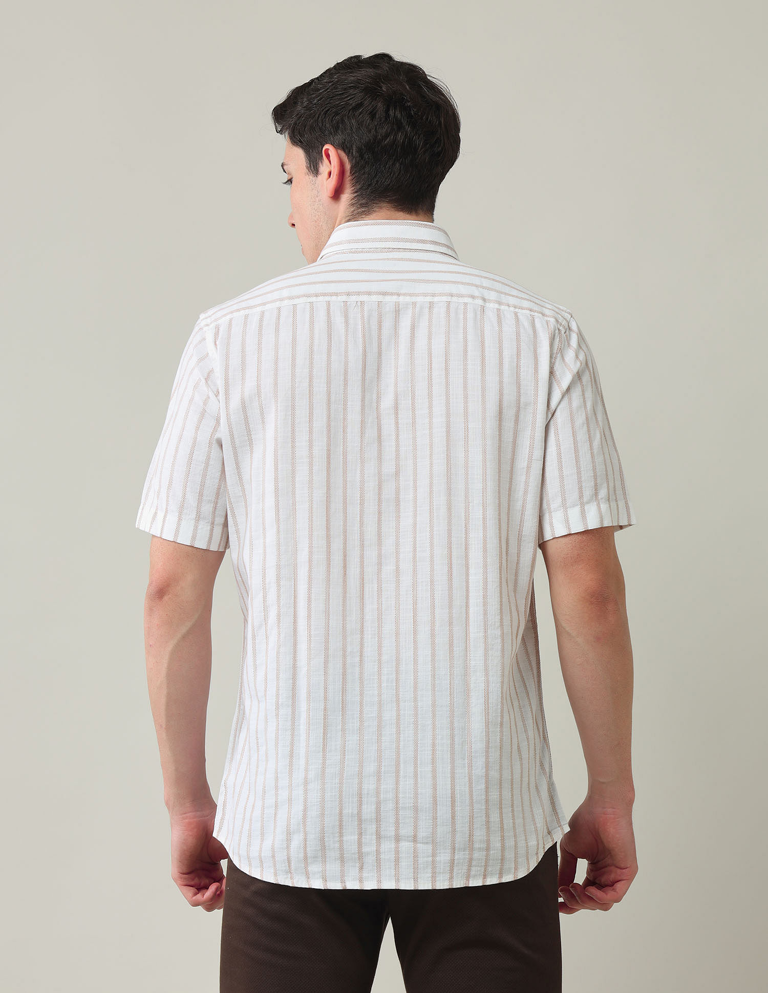 Arrow Sport Vertical Striped Dobby Shirt