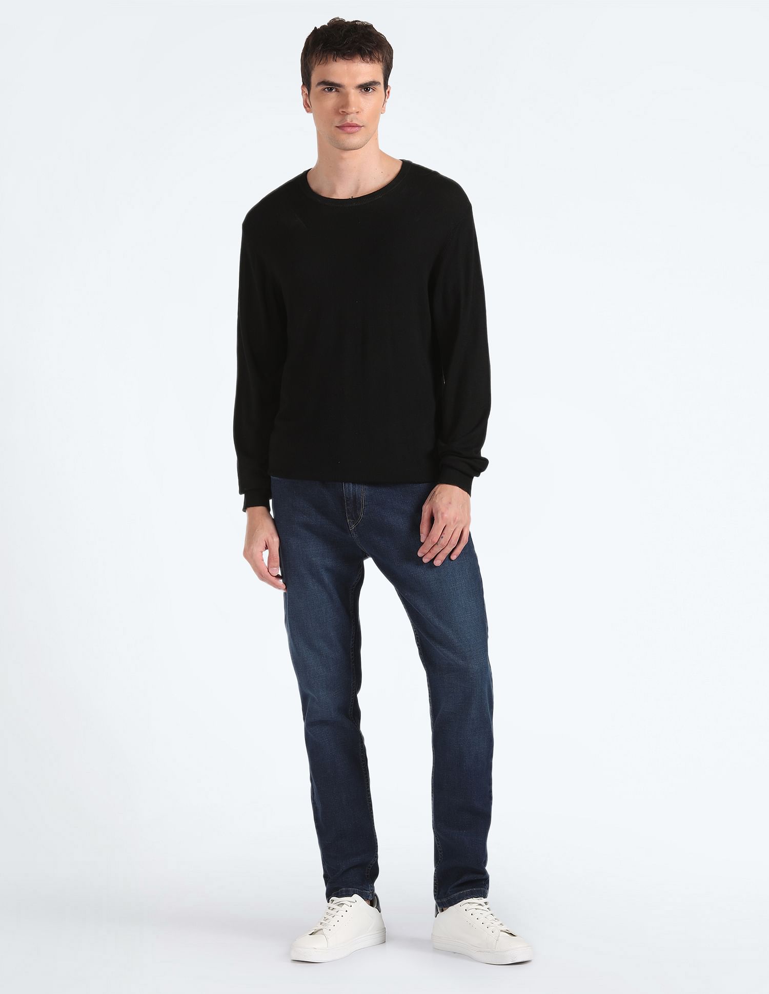 Flying Machine Slash Slim Tapered Dark Wash Jeans