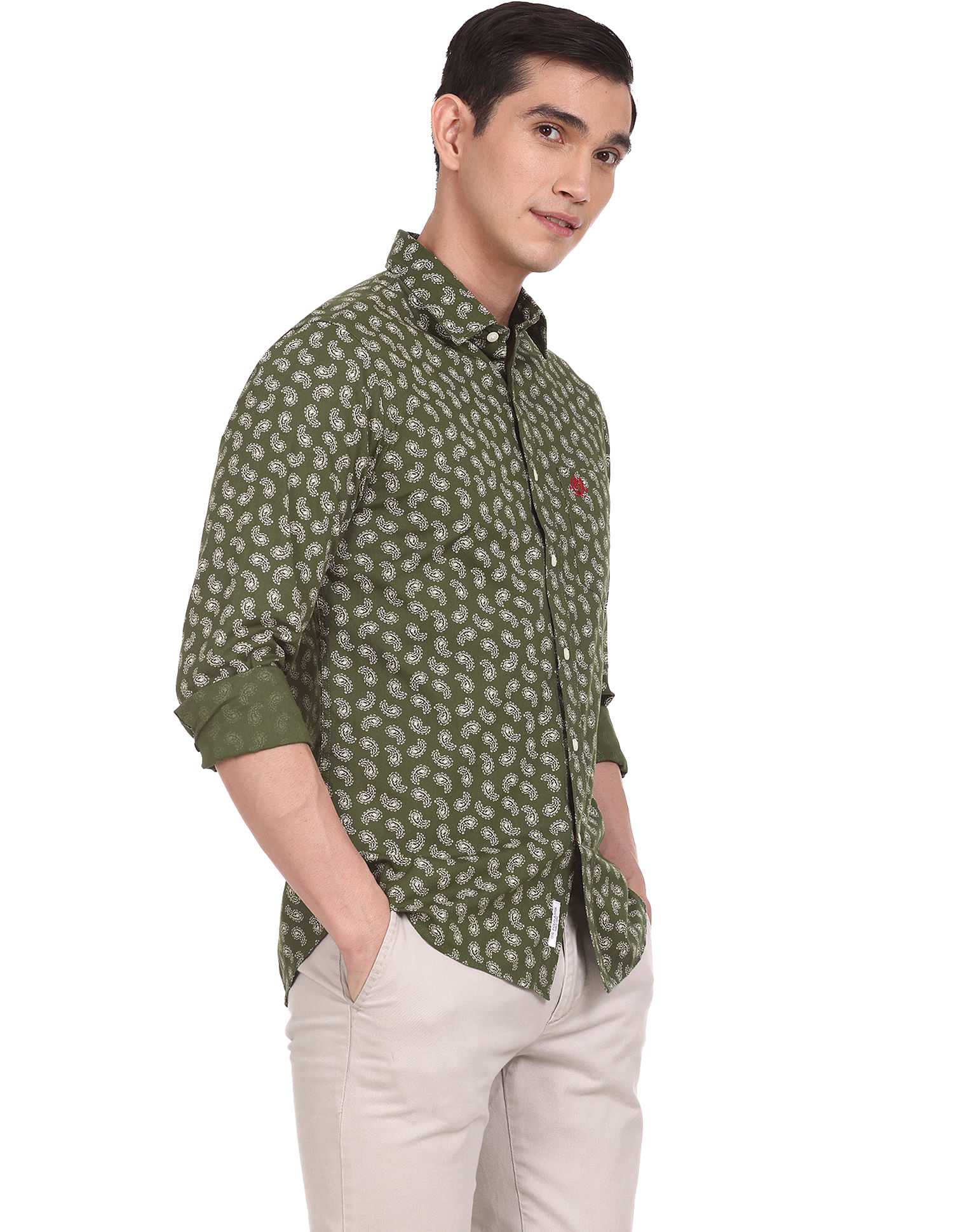 green paisley shirt men