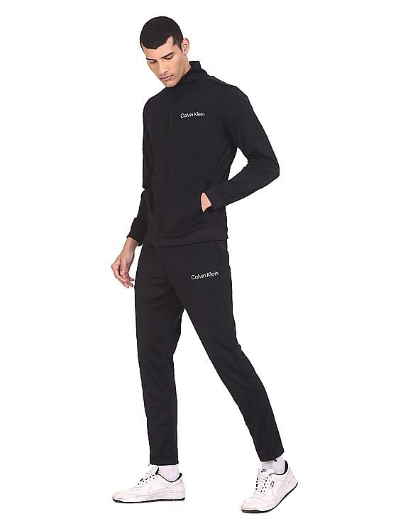 Calvin Klein Men Black Solid Long Sleeve Track Suit