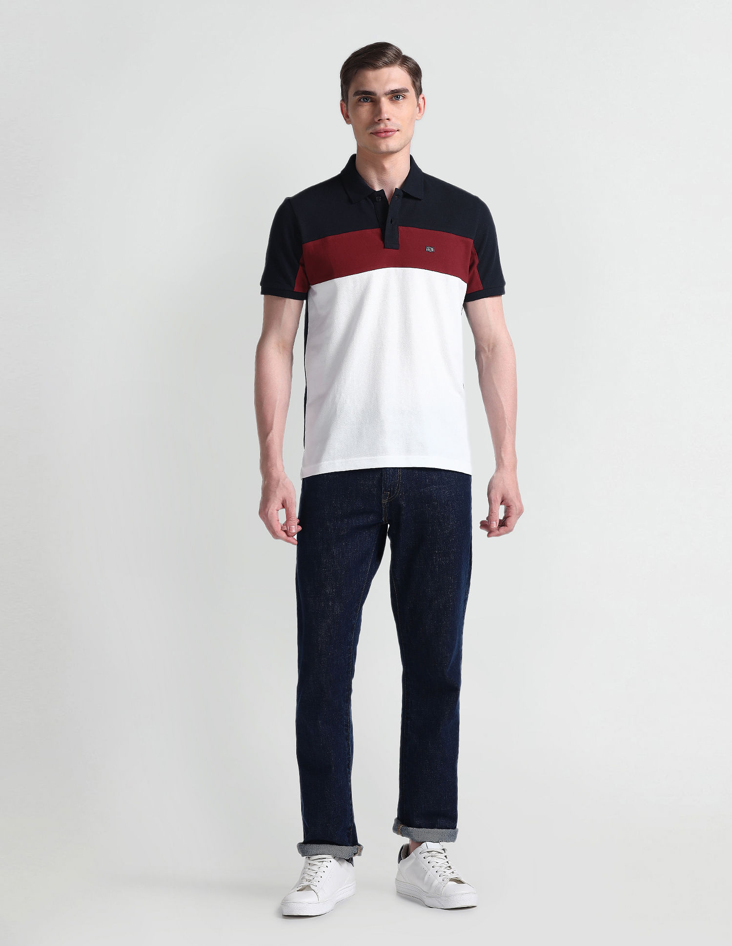 Arrow Sports Colour Block Regular Polo Shirt