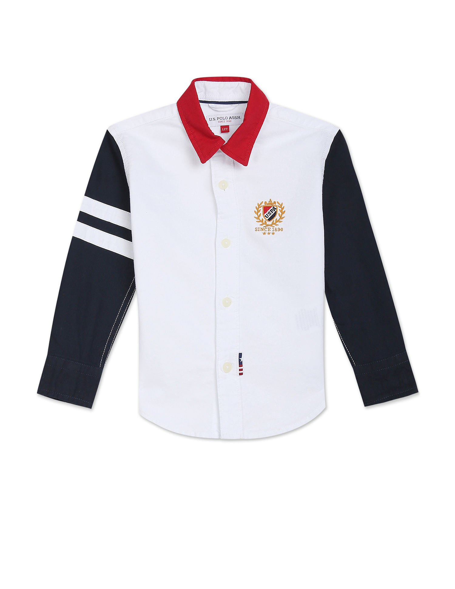 U.S. Polo Assn. Kids Boys Colour Block Festive Shirt