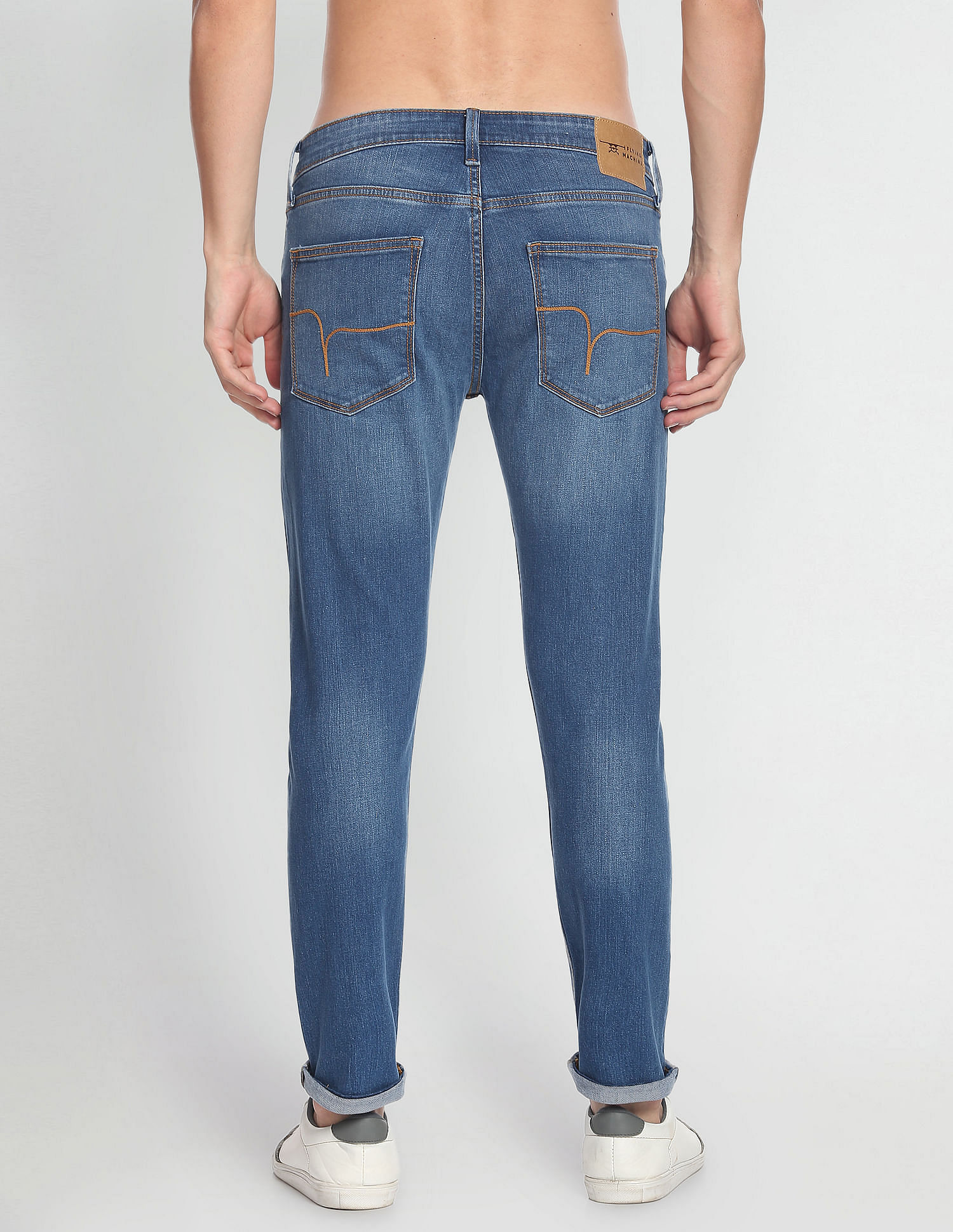 Flying Machine Slash Slim Tapered Fit Jeans