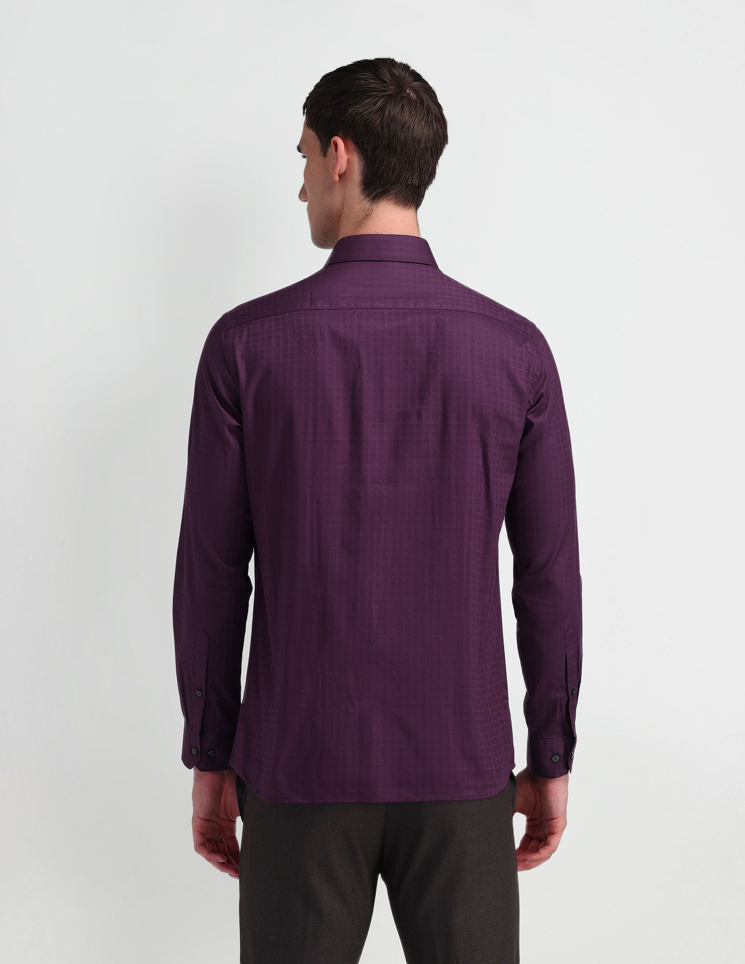 Arrow Manhattan Slim Fit Windowpane Checked Shirt