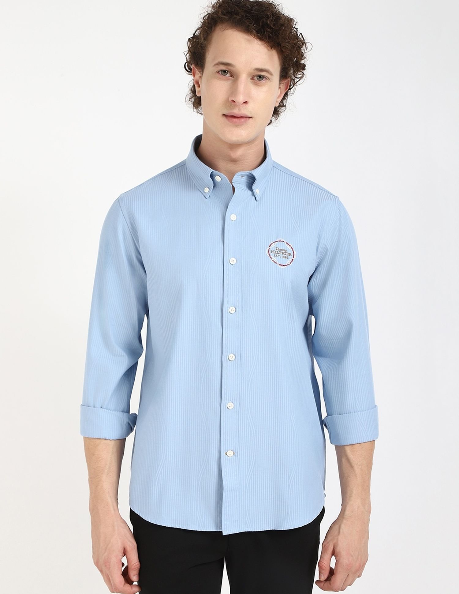 Tommy Hilfiger Striped Regular-Fit Dobby Shirt