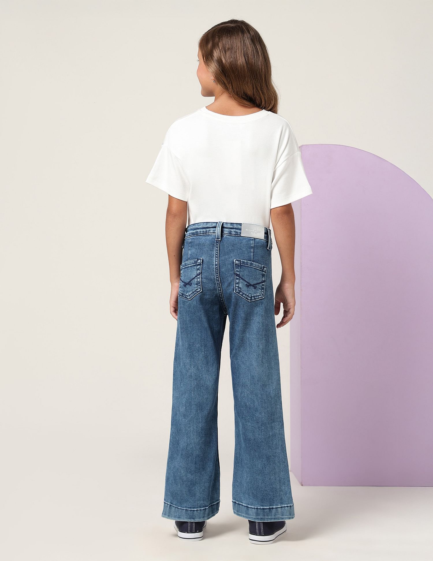 U.S. Polo Assn. Kids Girls Mid Rise Bootcut Jeans