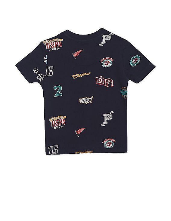 U.S. Polo Assn. Kids Boys Crew Neck Printed T-Shirt