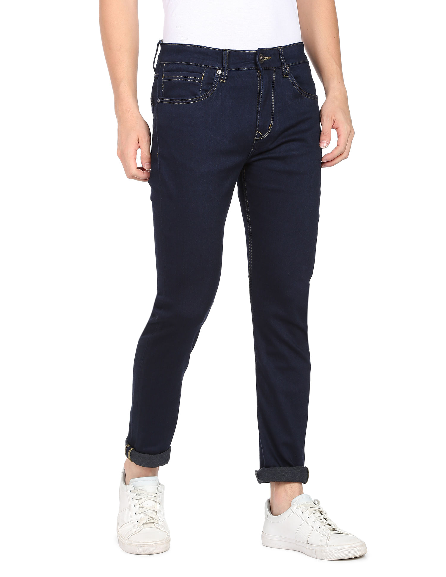 AD by Arvind Mid Rise Slim Fit Rinsed Jeans