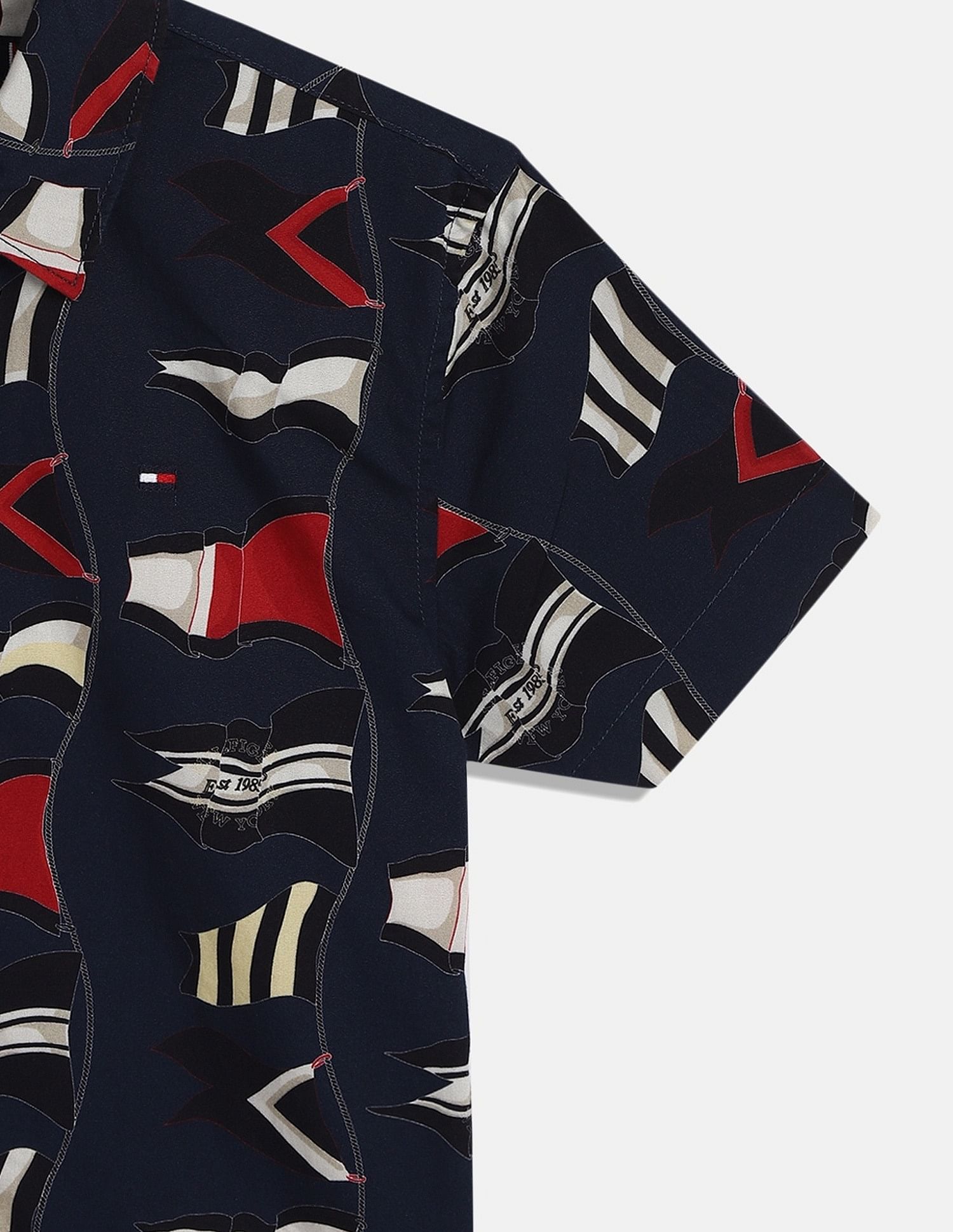 Tommy Hilfiger Kids Boys Printed Regular-Fit Cotton Shirt