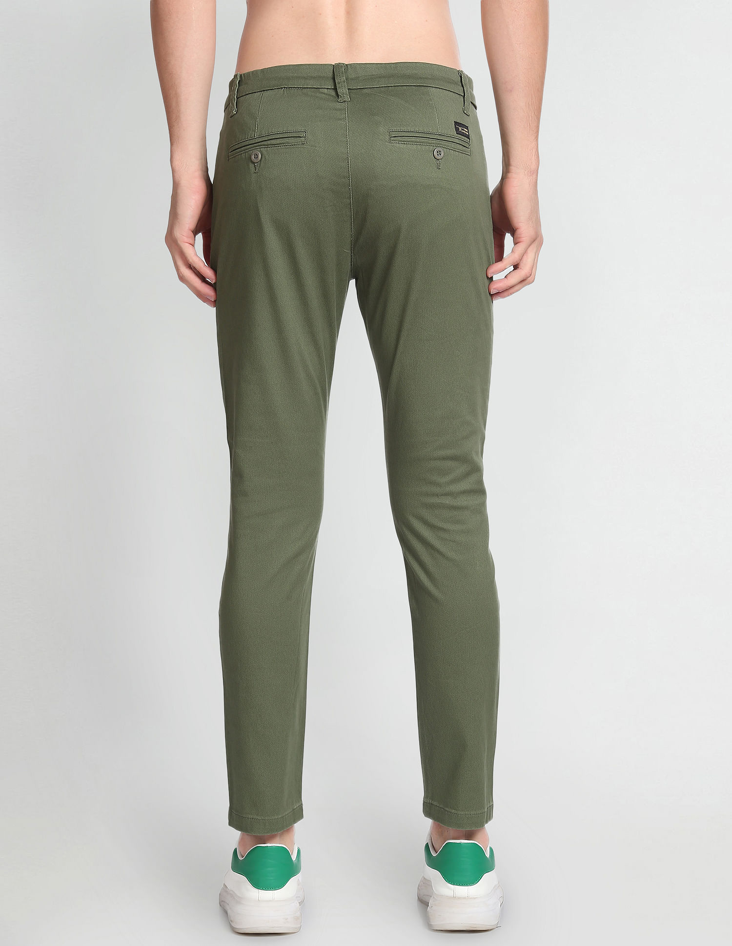 Flying Machine Twill Geometric Print Trousers