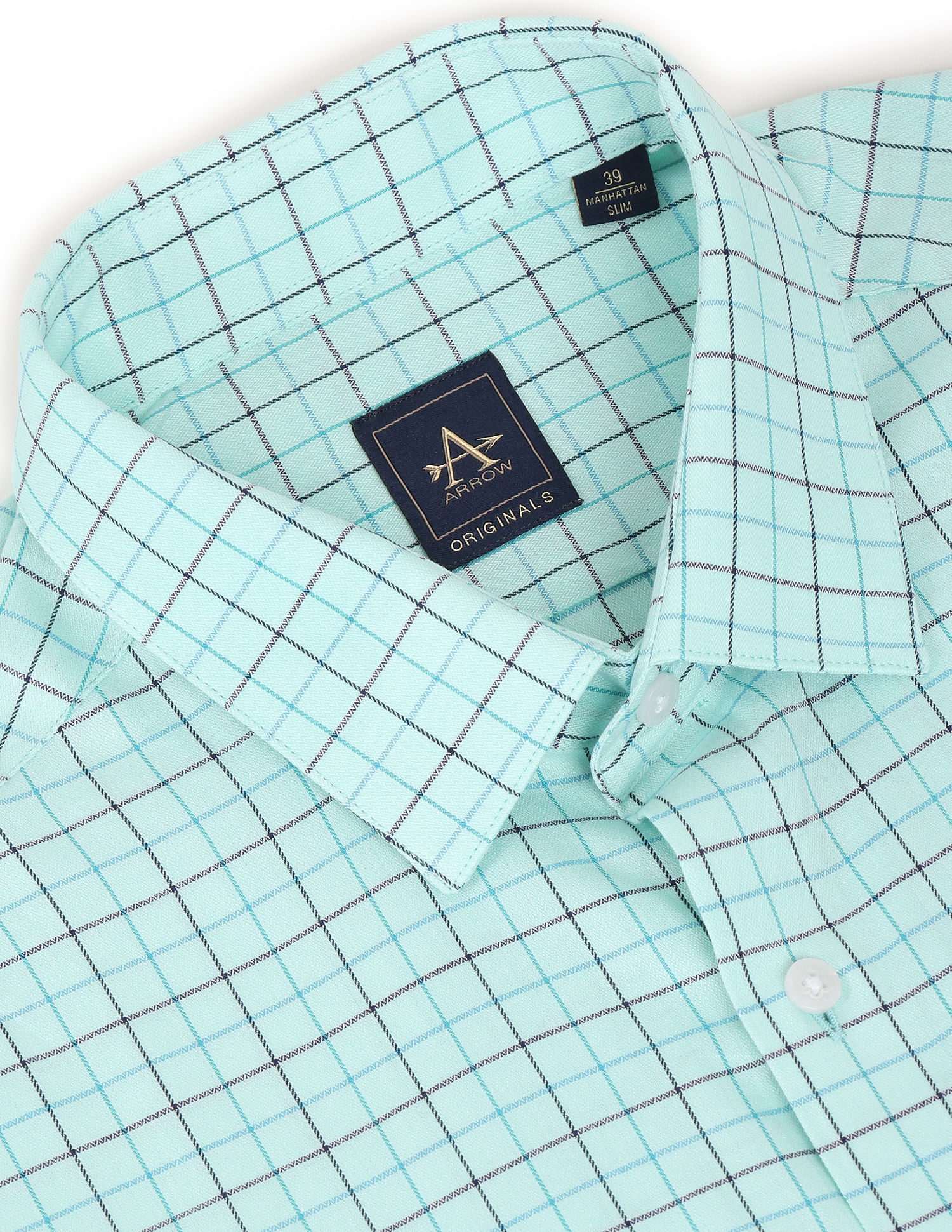 Arrow Cutaway Collar Grid Tattersall Check Shirt