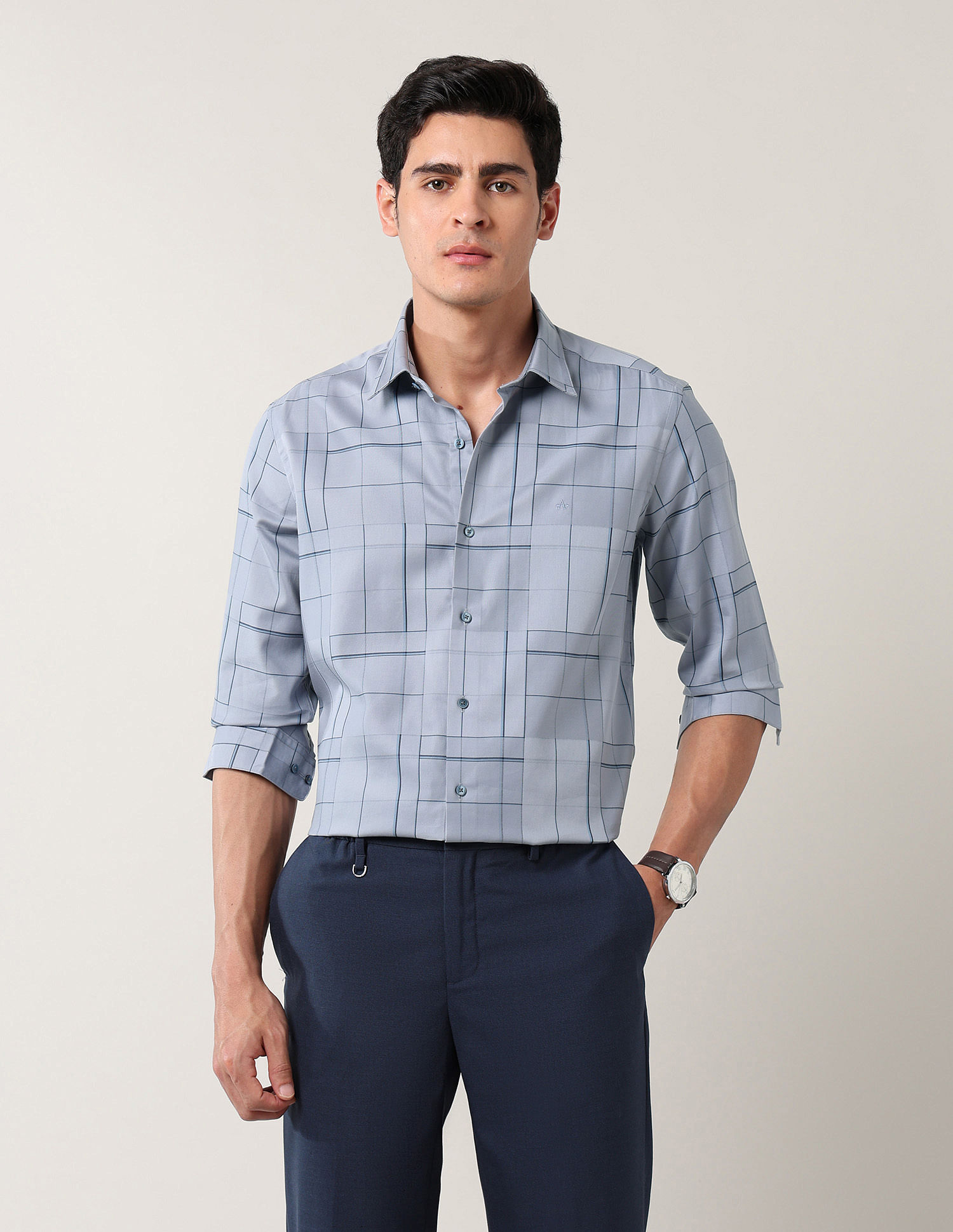 Arrow Newyork Manhattan Slim Fit Pure Cotton Shirt