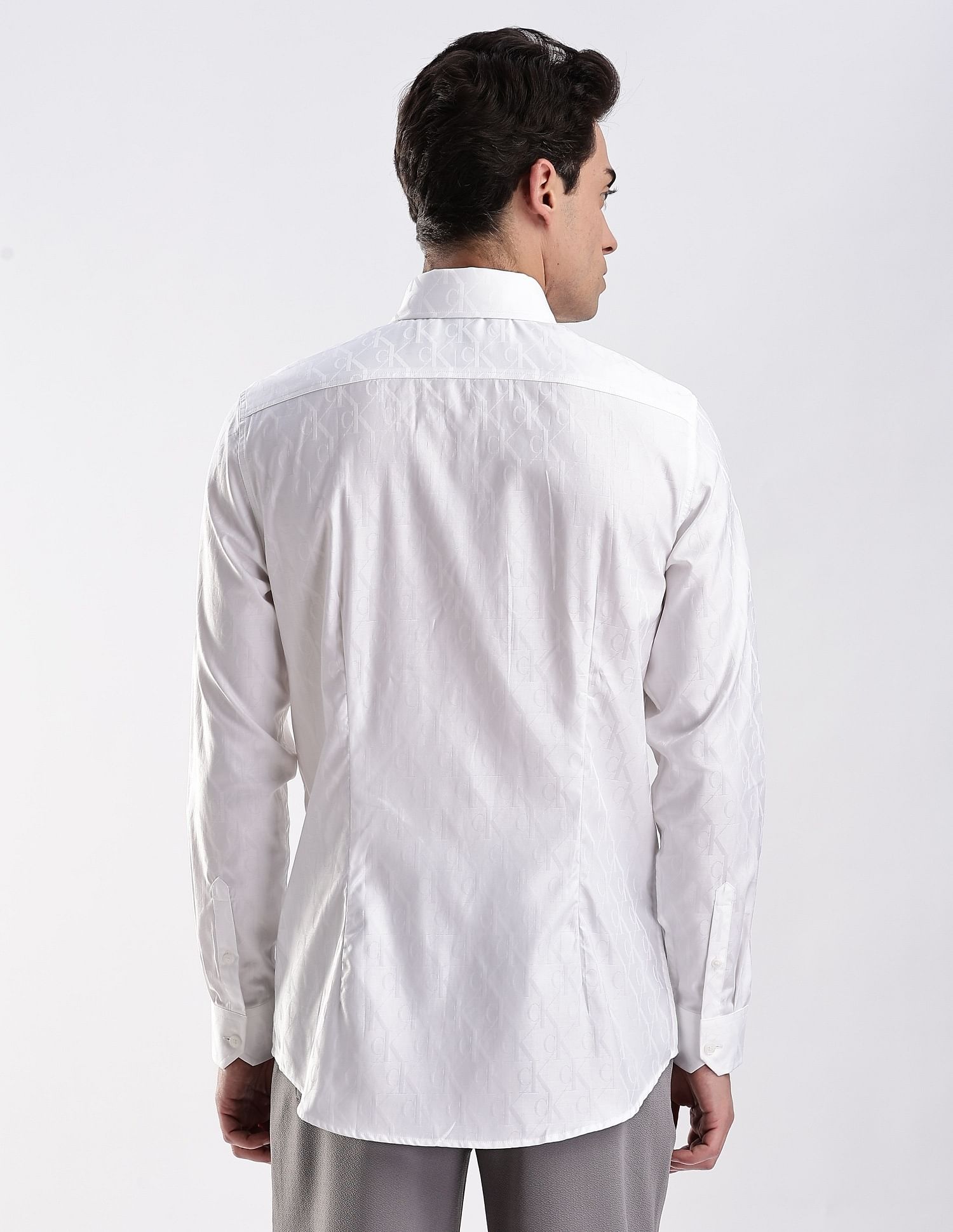 Calvin Klein Jeans Logo Slim Fit Jaquard Woven Shirt