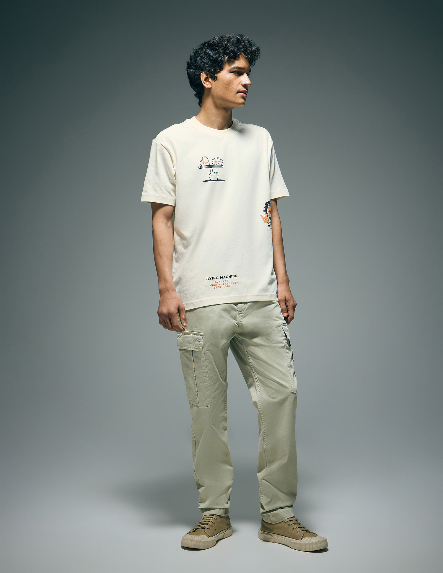 Flying Machine Graphic Oversized T-Shirt