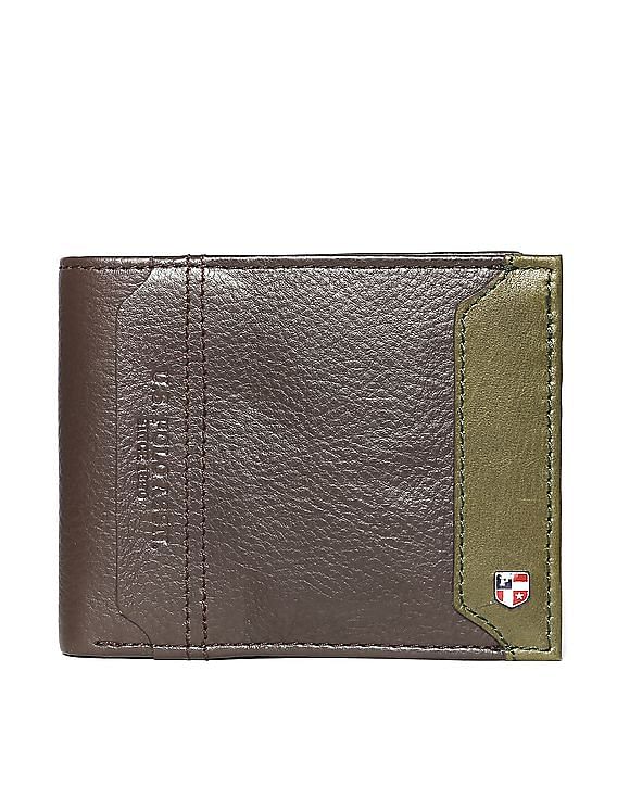 U.S. POLO ASSN. Contrast Panel Leather Wallet