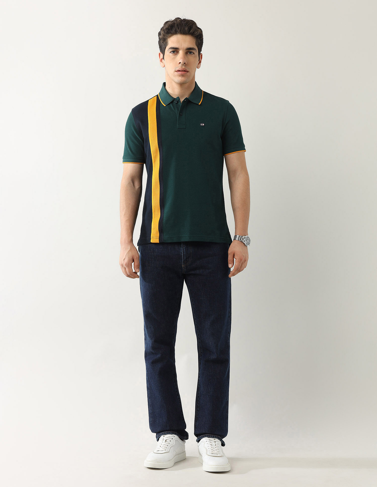 Arrow Sport Colourblocked Regular Fit Polo Shirt