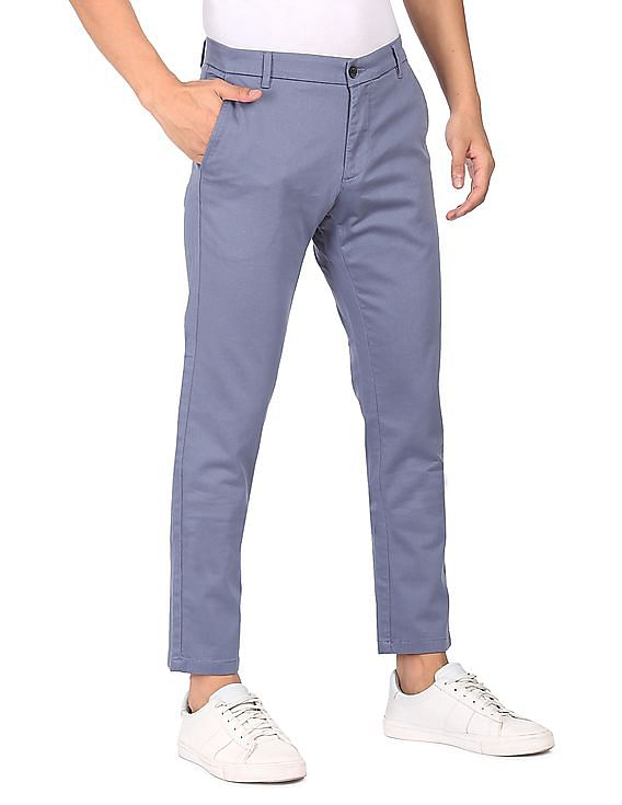 Buy Arrow Regular Fit Heathered Formal Trousers - NNNOW.com