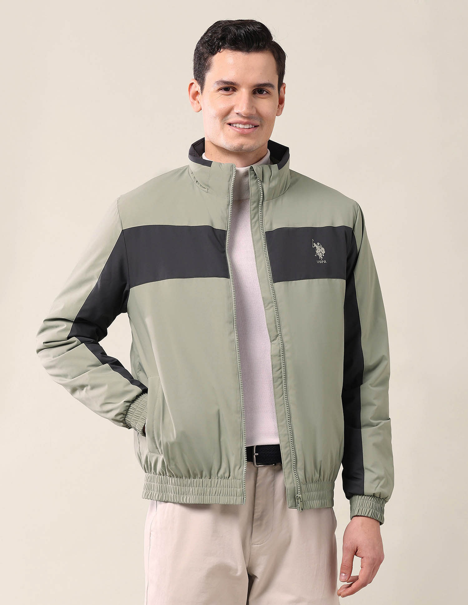 U.S. Polo Assn. Colourblocked Regular Fit Jacket