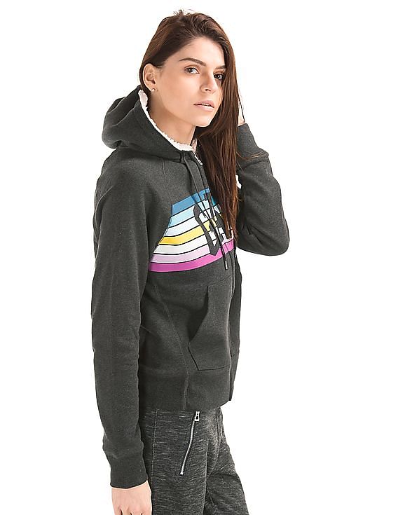 Fleece lined sweatshirt womens deals