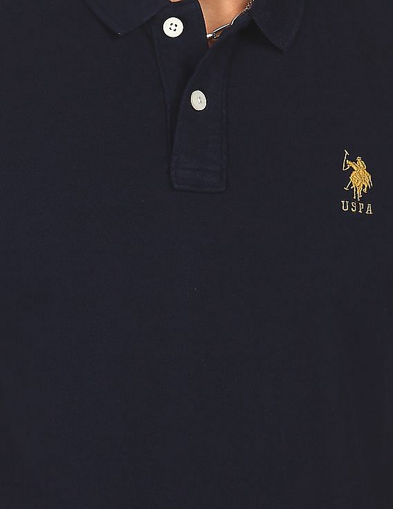 U.S. Polo Assn. Men Navy Solid Polo T-Shirt