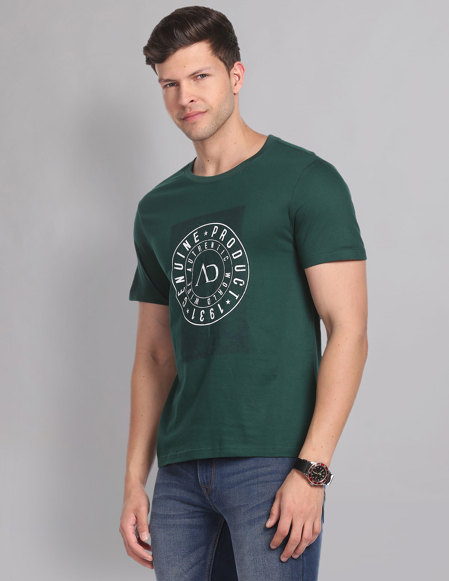 Dark green t 2024 shirt mens