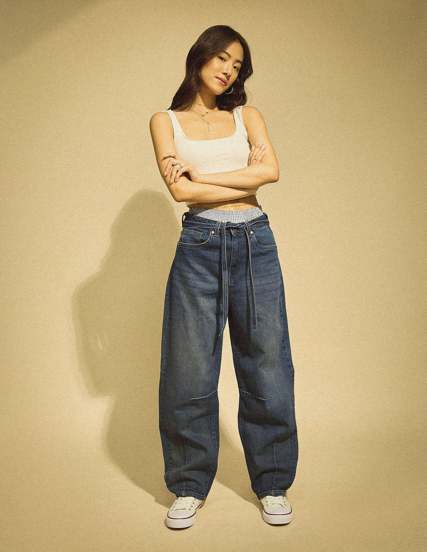 Flying Machine Women K-Street X Baggy Balloon Fit Belt Tie Up Jeans