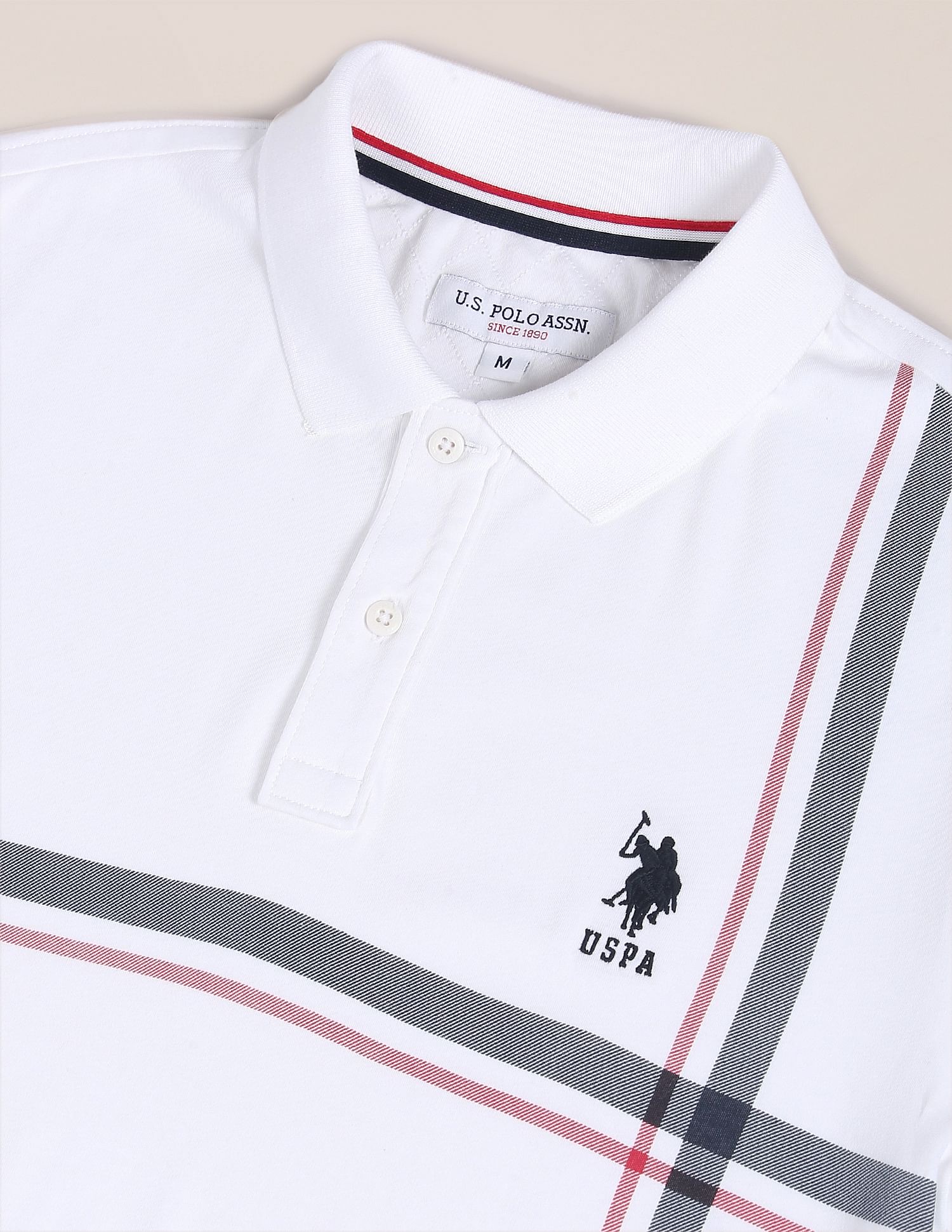 U.S. Polo Assn. Offset Stripe Cotton Polo Shirt