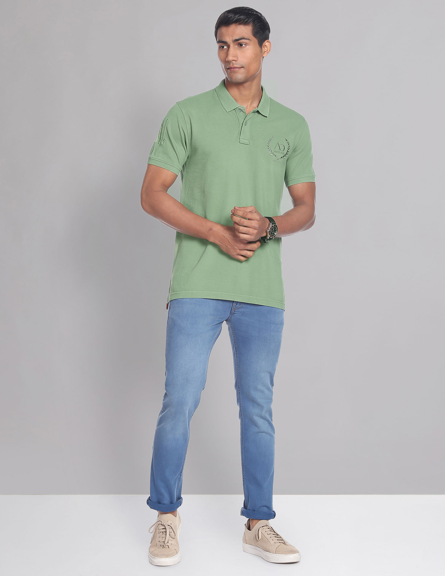 AD by Arvind Overdyed COOL-IT Profound Polo Shirt