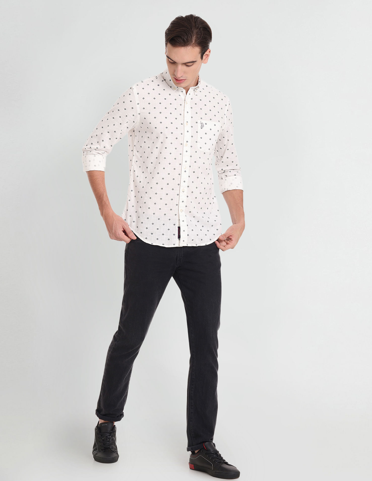 U.S. Polo Assn. Denim Co. Slub Print Cotton Shirt