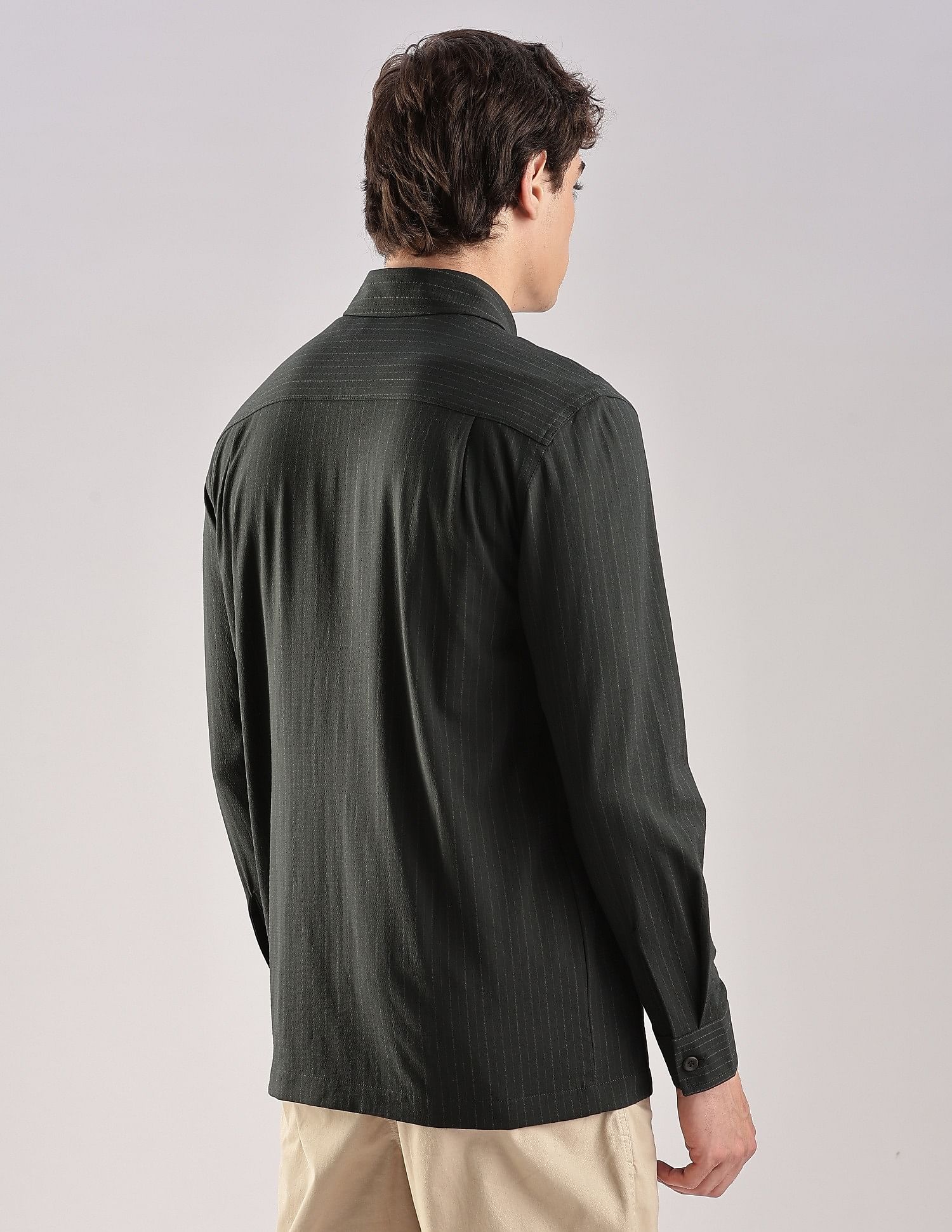 Calvin Klein Jeans Vertical Stripes Slim Fit Plain Woven Shirt