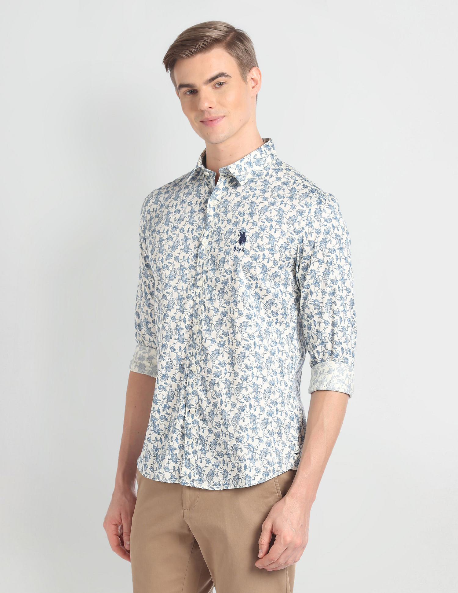U.S. Polo Assn. Denim Co. Floral Print Slim Shirt