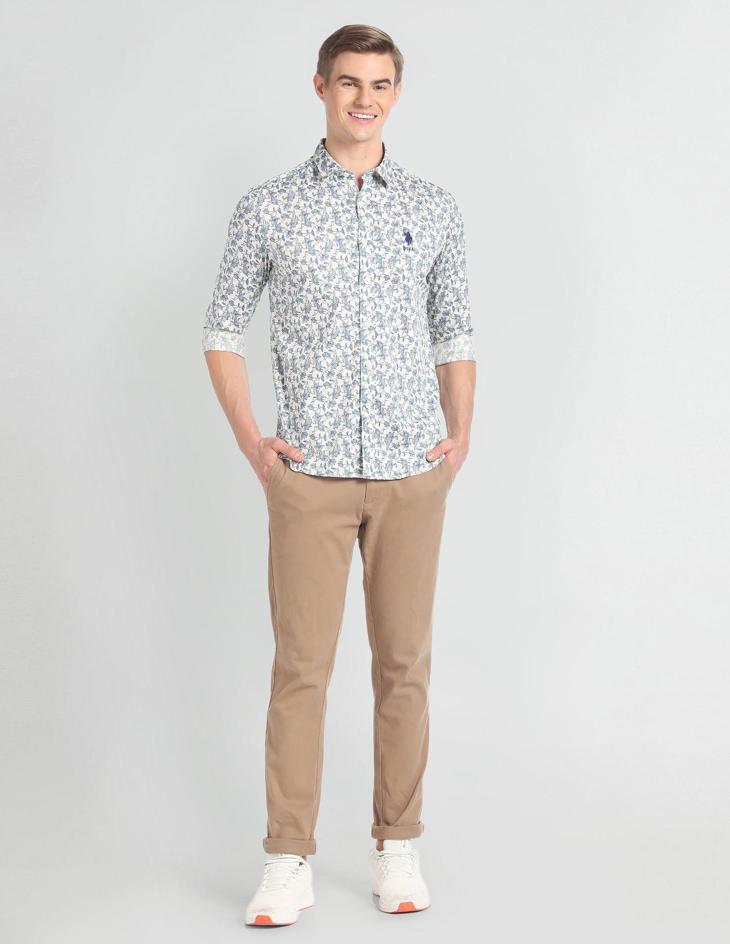U.S. Polo Assn. Denim Co. Floral Print Slim Shirt