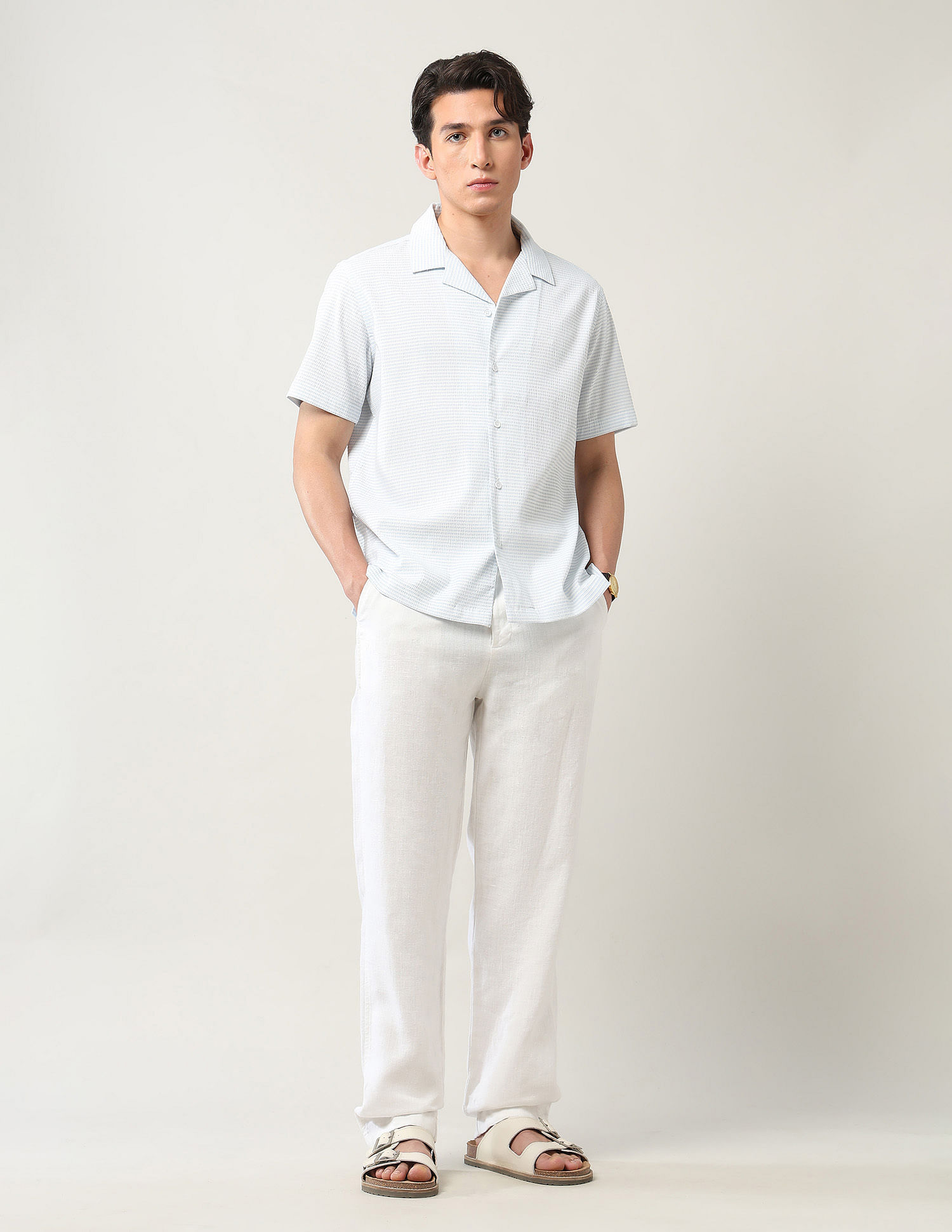 Arrow Textured Relaxed Fit Cuban Shirt