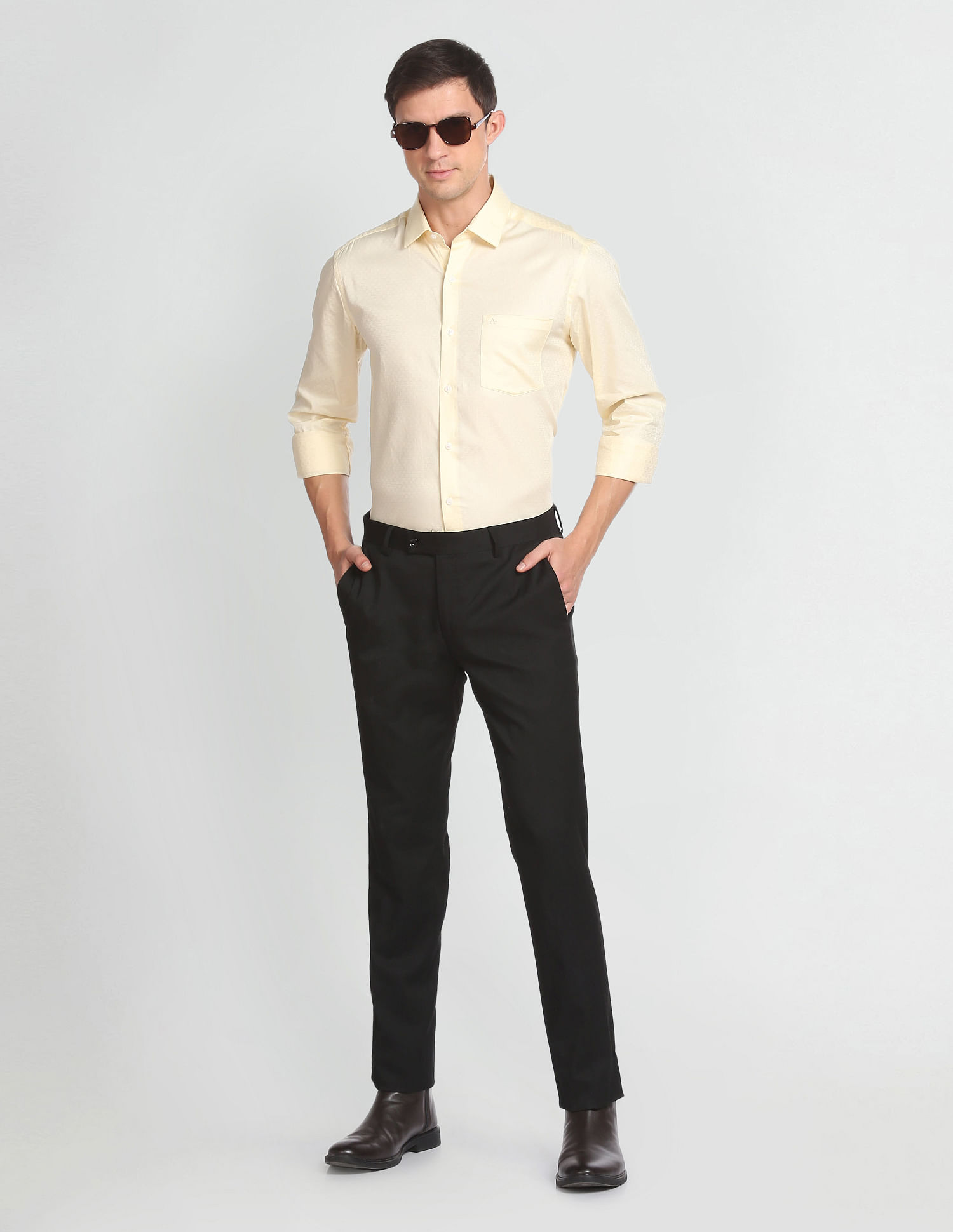 Arrow Pure Cotton Patterned Weave Shirt