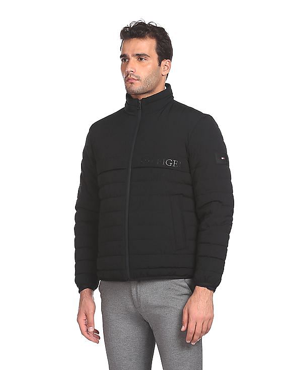 All black tommy clearance hilfiger jacket