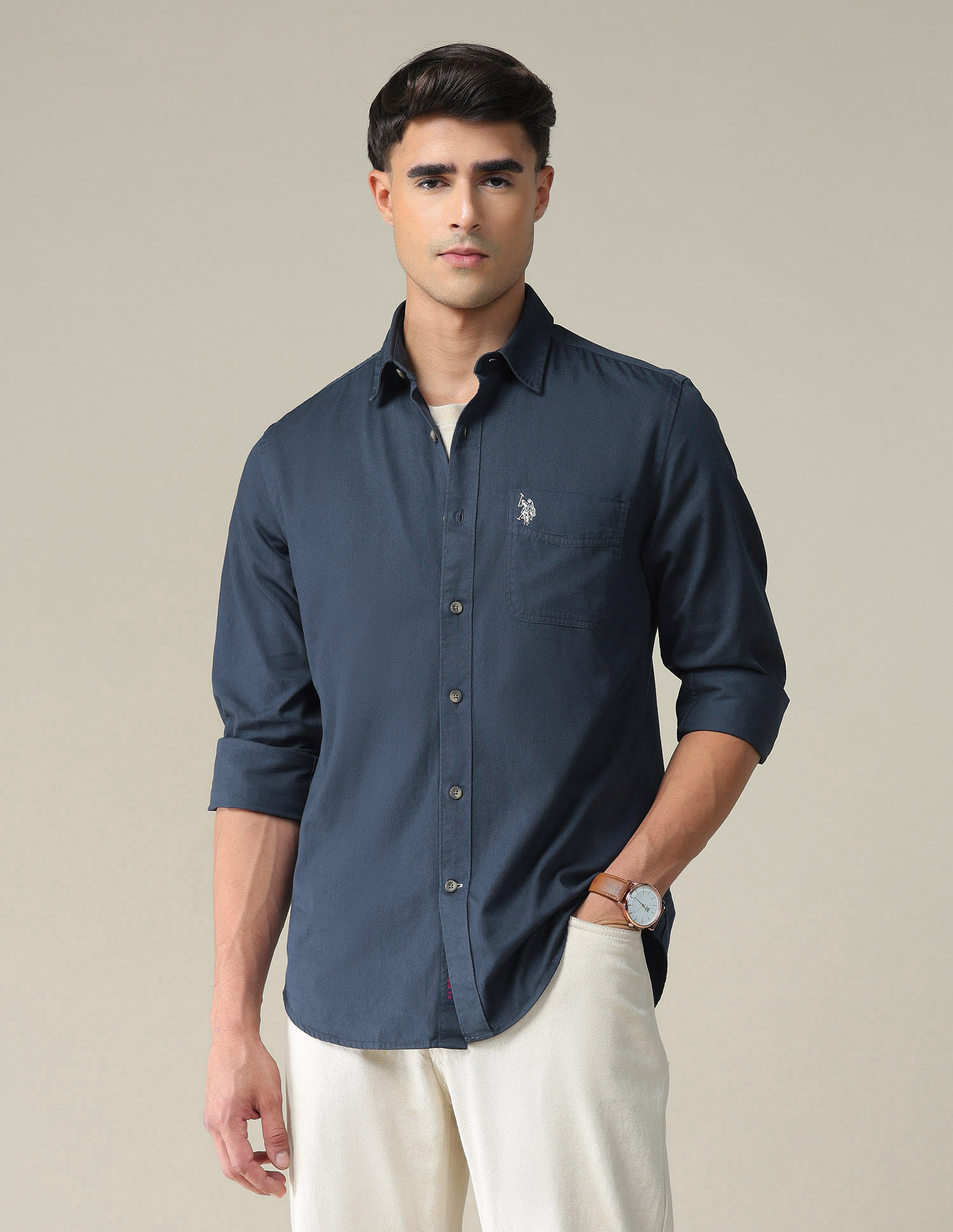Buy Polo Denim Solid Slim Shirt