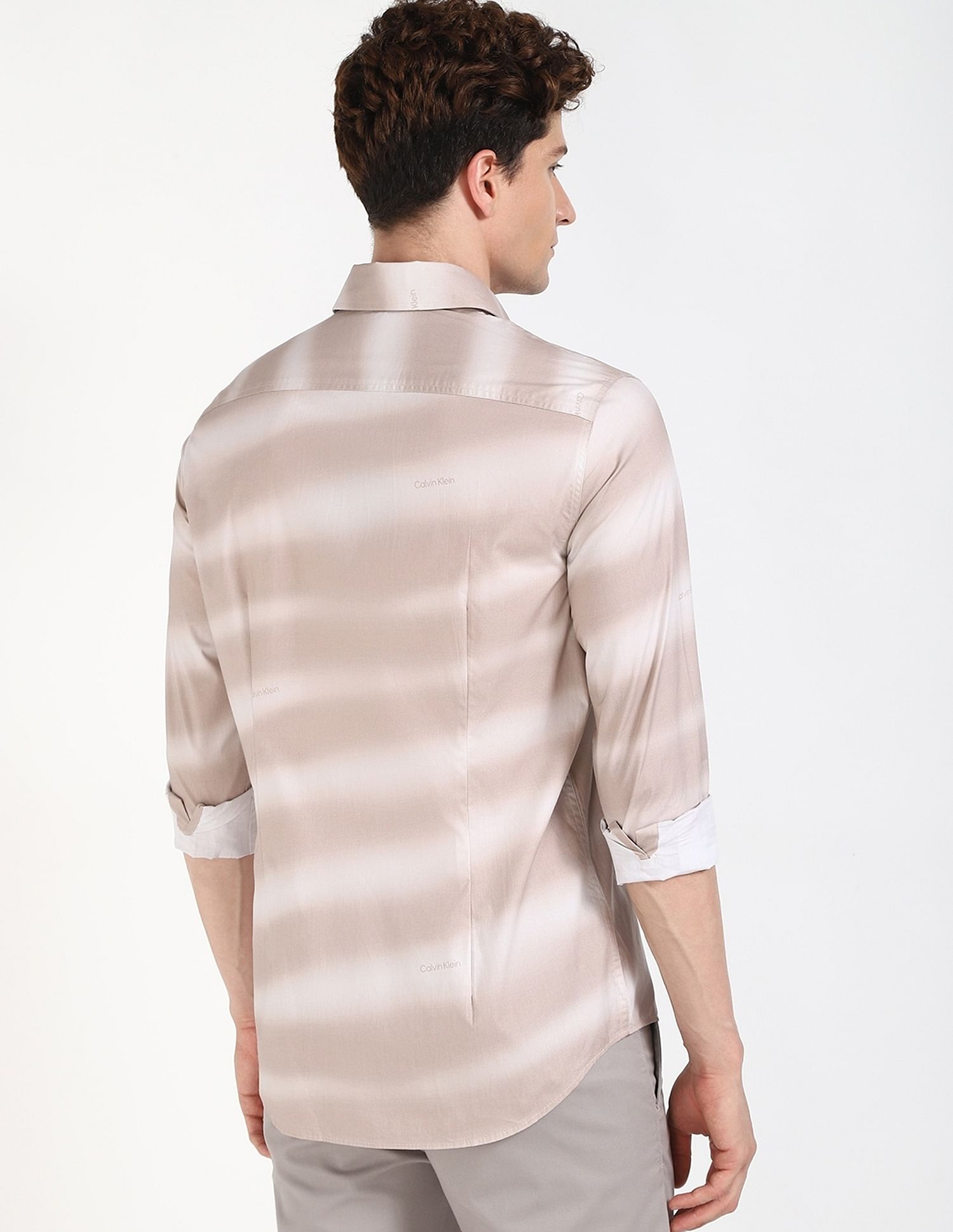 Calvin Klein Jeans Printed Slim-Fit Satin Woven Shirt