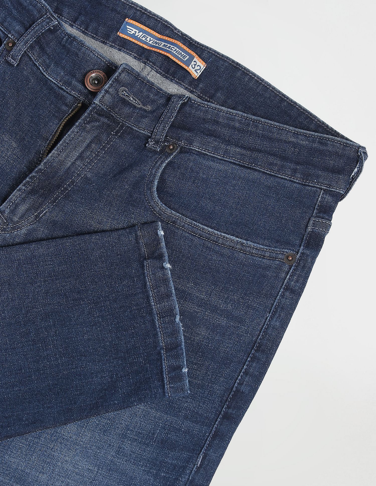 Flying Machine Slash Slim Tapered Whiskered Jeans