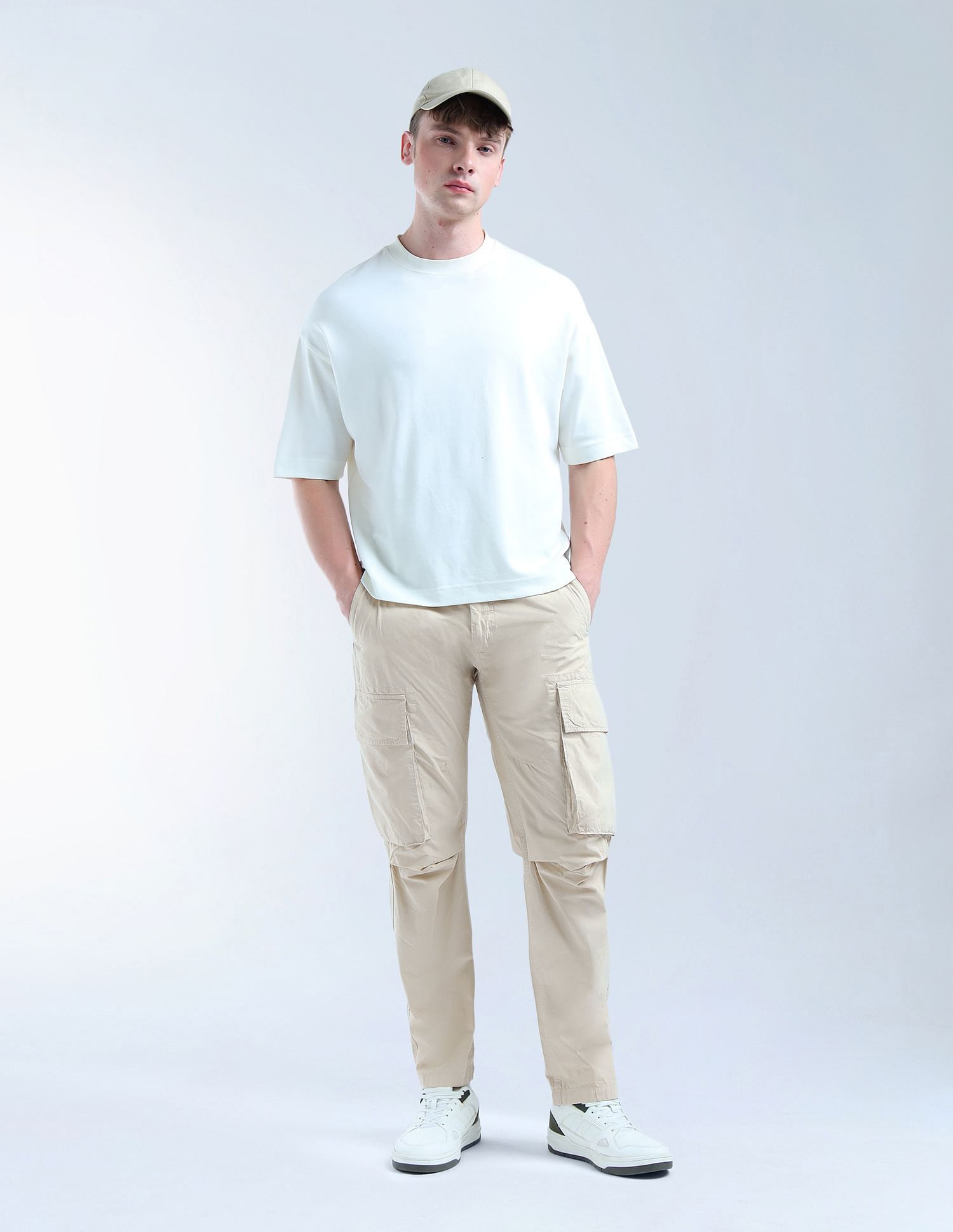 Flying Machine Relaxed Tapered Fit Pure Cotton Cargo