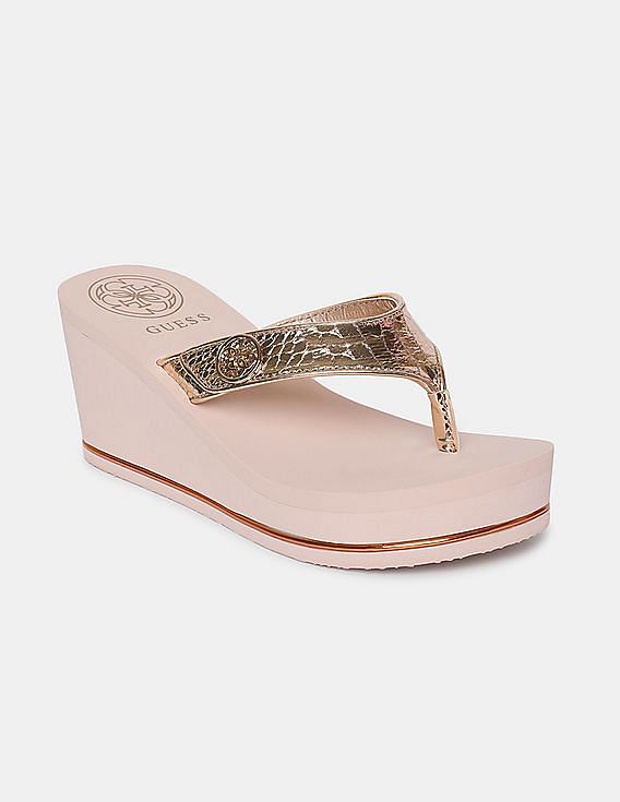 Guess rose gold flip clearance flops