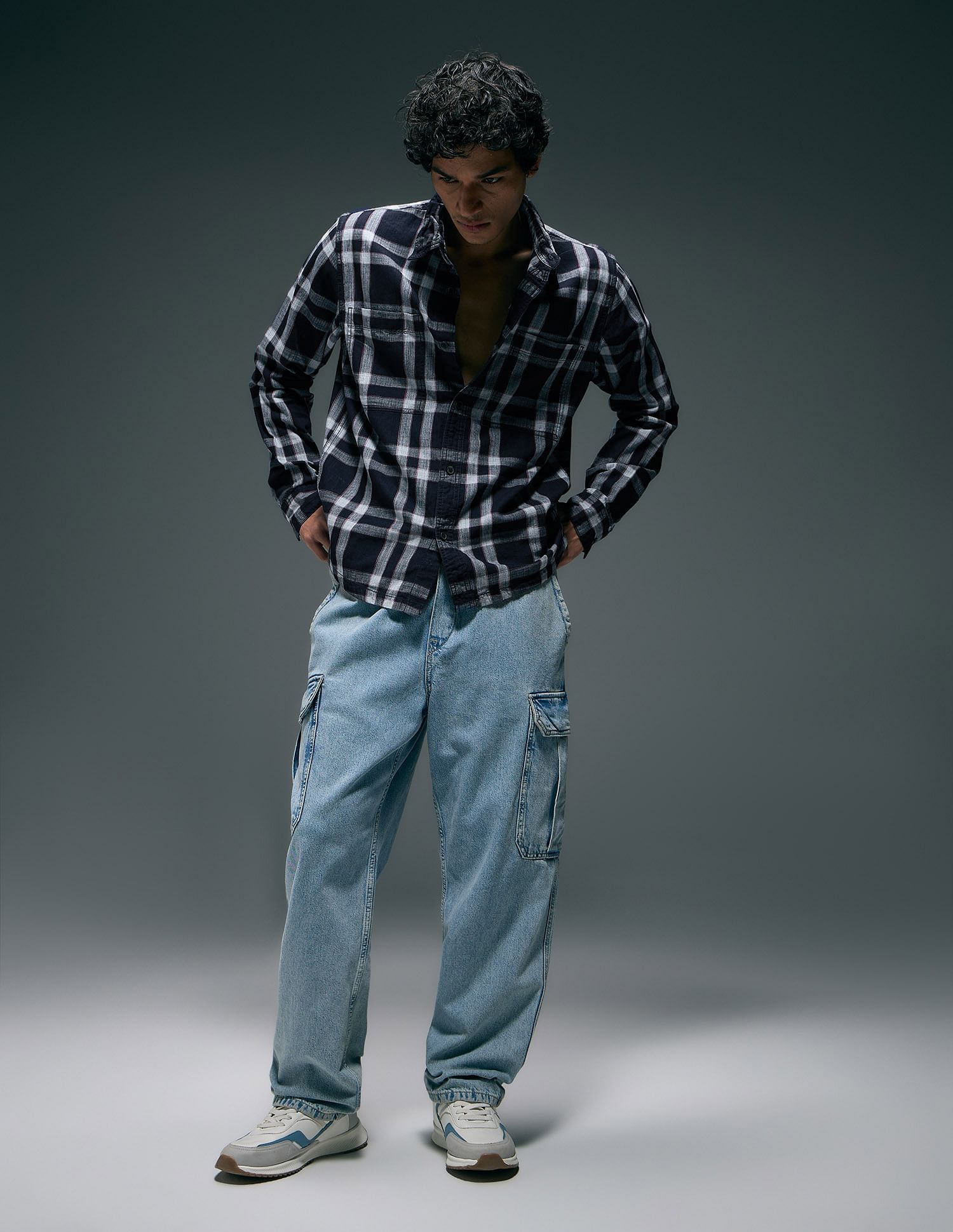Flying Machine Plaid Checked Pure Cotton Shirt
